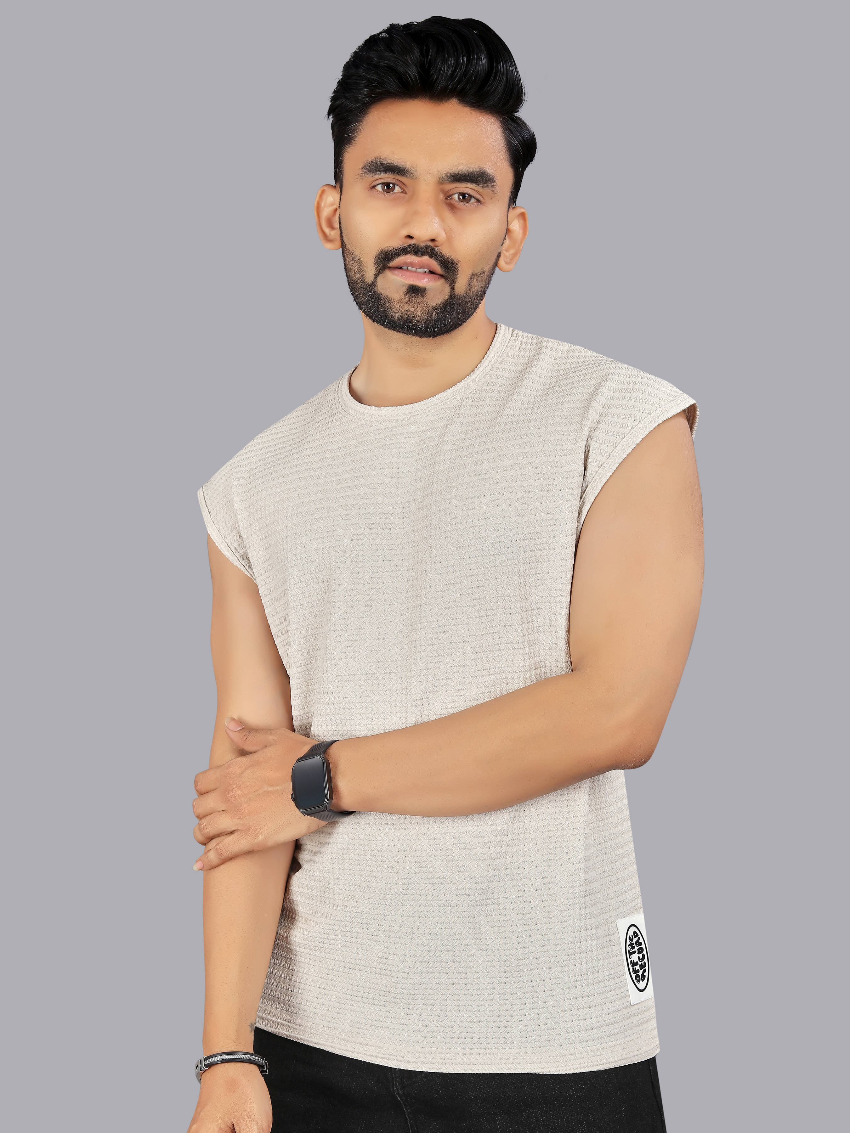     			FTX Men Cotton Blend Regular Fit Solid T-Shirt ( Beige )