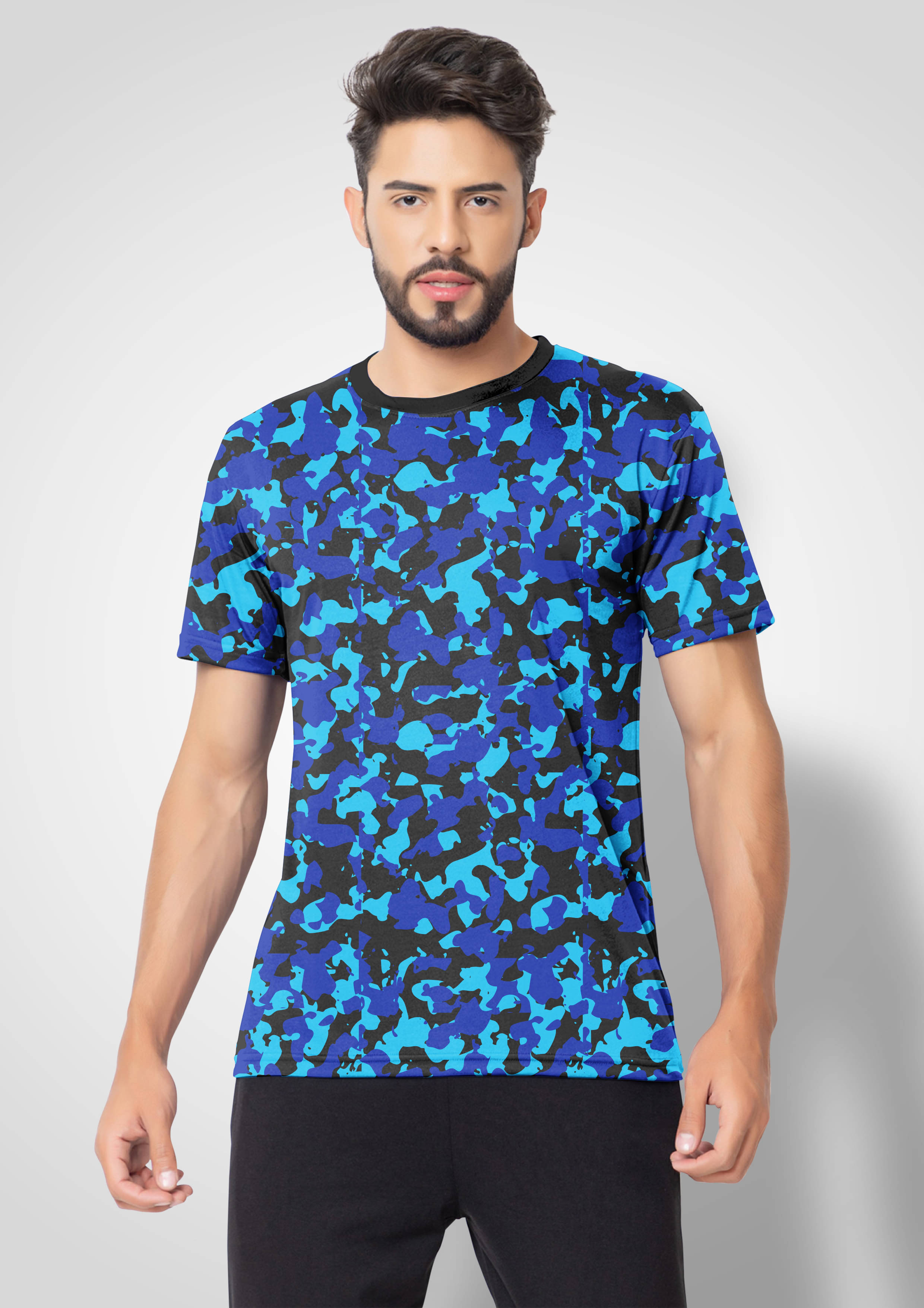     			FTX Men Polyester Regular Fit Printed T-Shirt ( Navy )