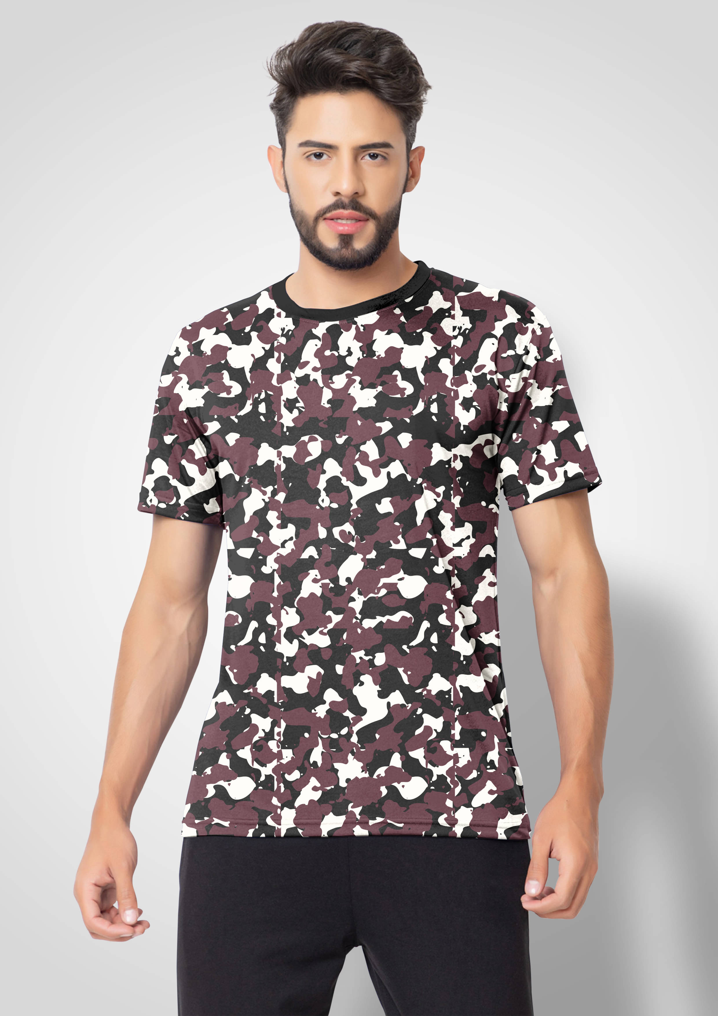    			FTX Men Polyester Regular Fit Printed T-Shirt ( Beige )