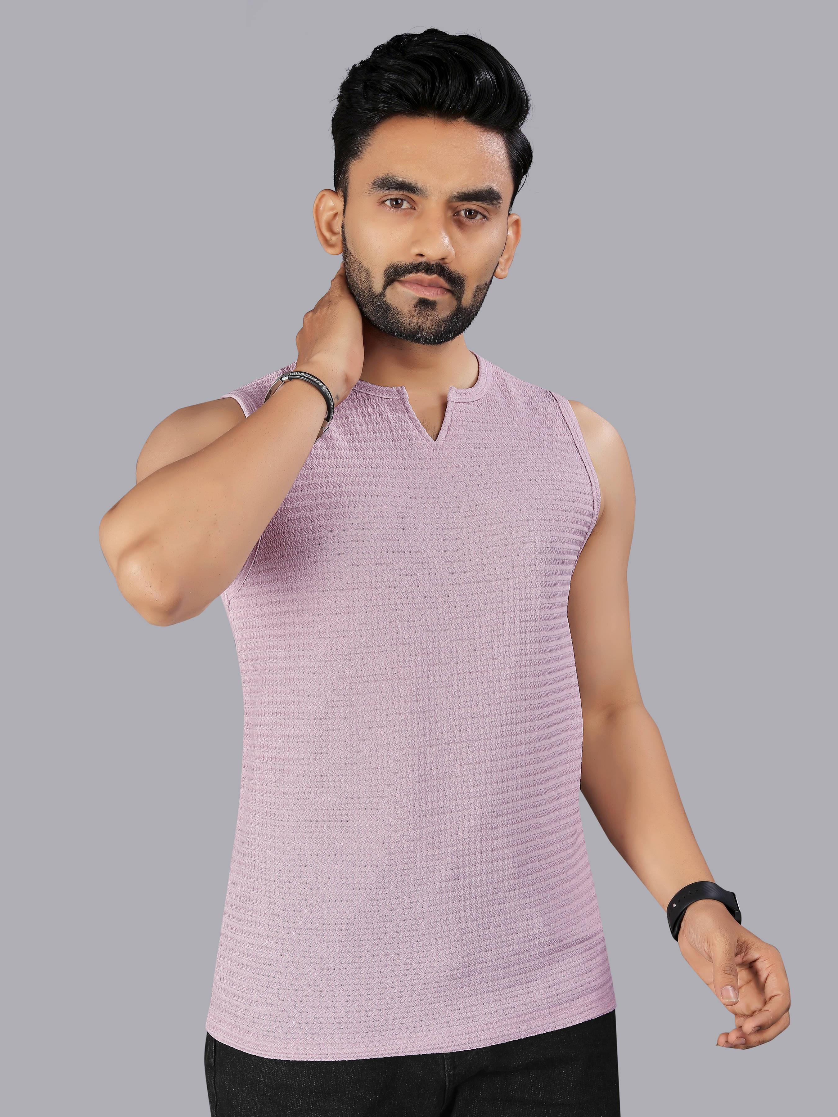     			FTX Pack of 1 Cotton Blend Gym Vest For Men ( Lavender )