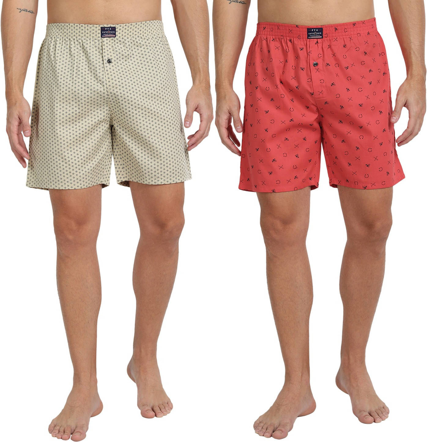     			FTX Pack of 2 Cotton Boxers For Men's ( Red )