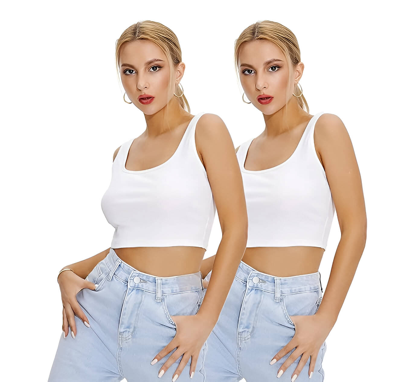     			GARBFEB Women's Lycra Tank Top ( White )