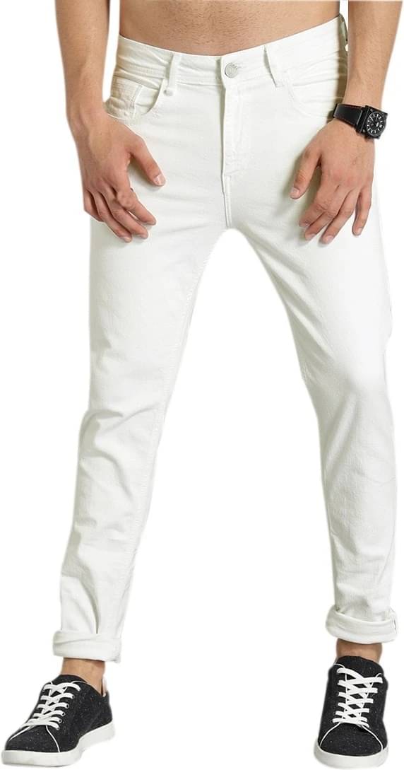 IndiRocks Slim Fit Clean Look Men's Jeans - White ( Pack of 1 ) IndiRocks Slim Fit Clean Look Men's Jeans - White ( Pack of 1 )