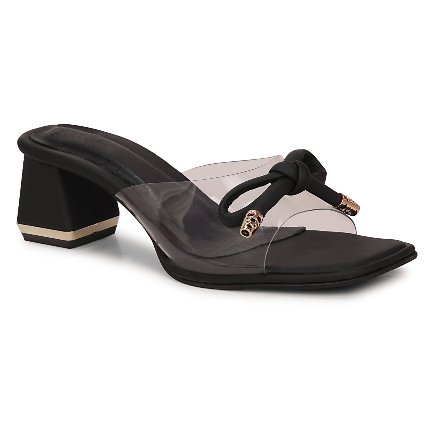     			Ishransh Black Women's Slip On Heels