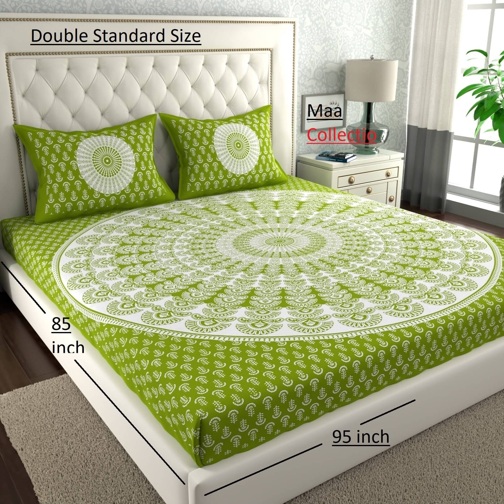 K.D.PRINTS Cotton 1 Double Queen Bedsheet with 2 Pillow Covers ( Multicolor ) K.D.PRINTS Cotton 1 Double Queen Bedsheet with 2 Pillow Covers ( Multicolor )