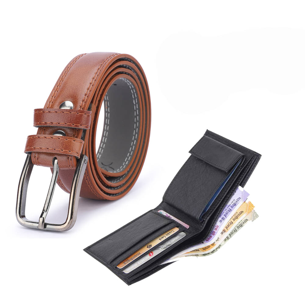 Kastner - Multicolor PU Men's Belts Wallets Set ( Pack of 2 ) Kastner - Multicolor PU Men's Belts Wallets Set ( Pack of 2 )