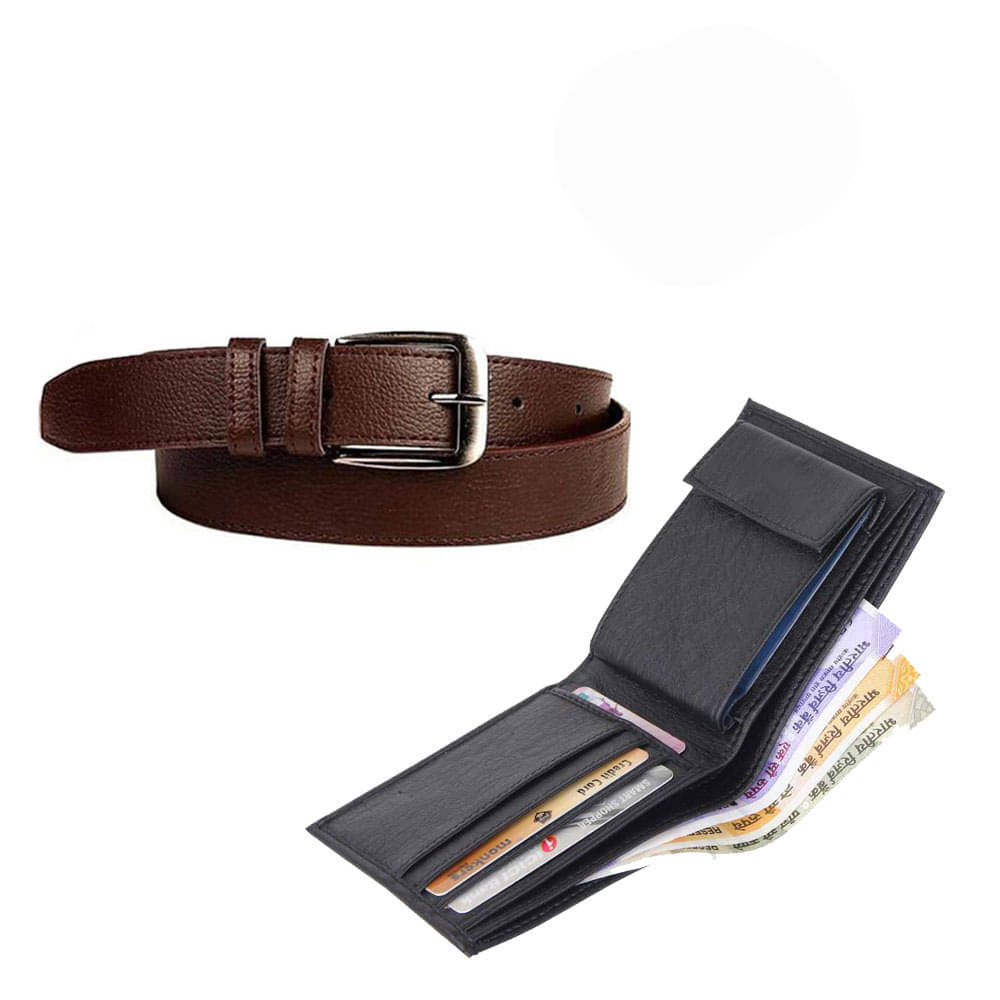     			Kastner - Multicolor PU Men's Belts Wallets Set ( Pack of 2 )