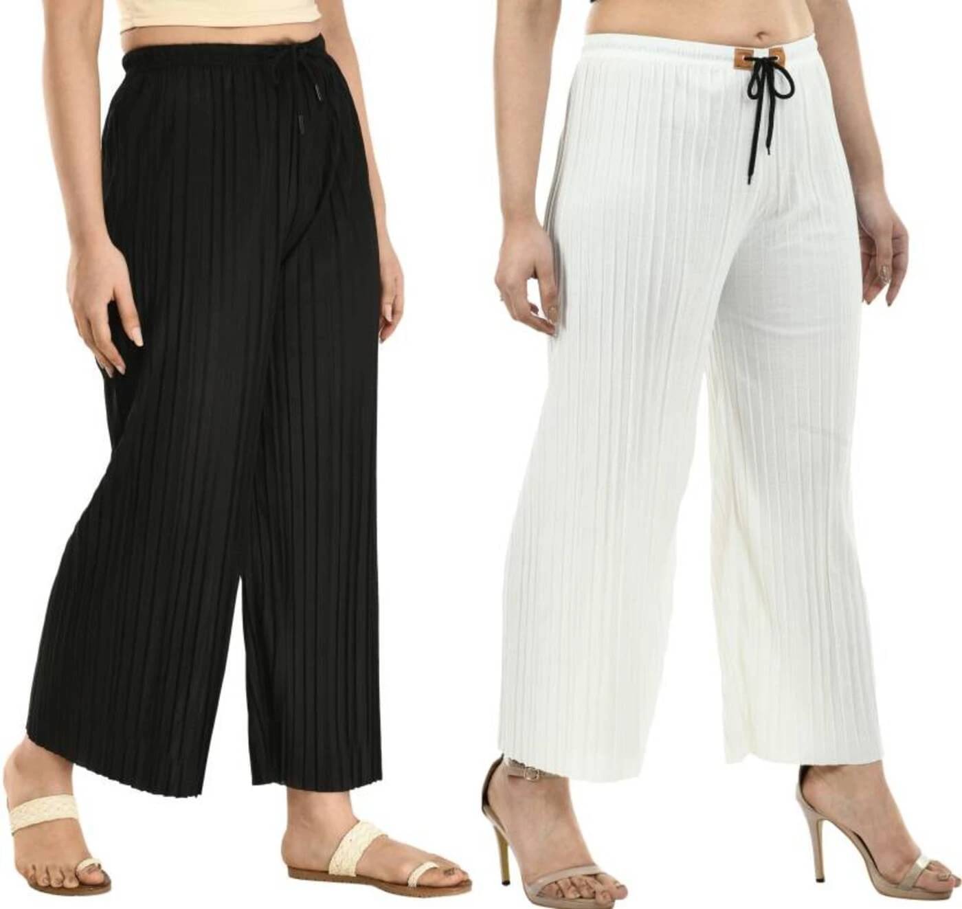     			Ki2 Fashion Pack of 2 Cotton Blend Flared Women's Casual Pants ( Multicolor )