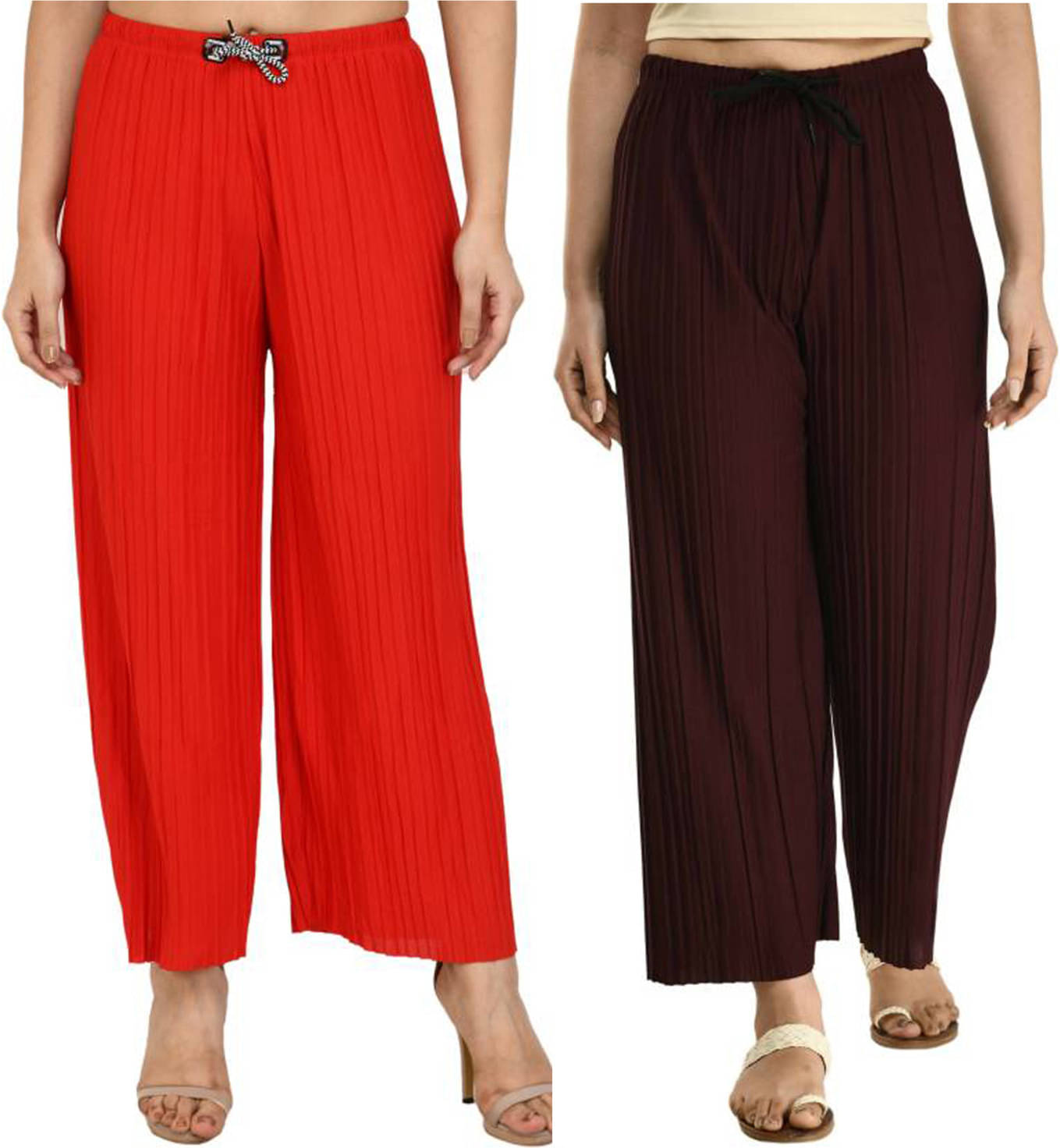     			Ki2 Fashion Pack of 2 Cotton Blend Flared Women's Casual Pants ( Multicolor )