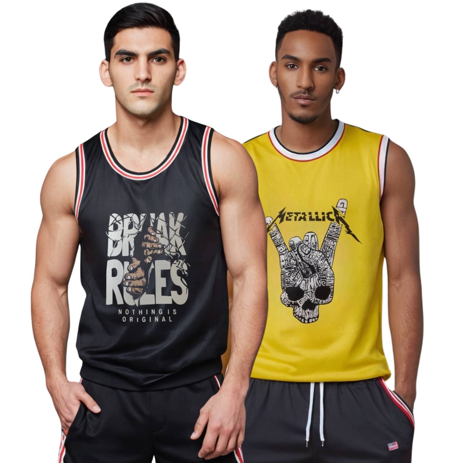 Looks United Pack of 2 Polyester Gym Vest For Men ( Multi ) Looks United Pack of 2 Polyester Gym Vest For Men ( Multi )