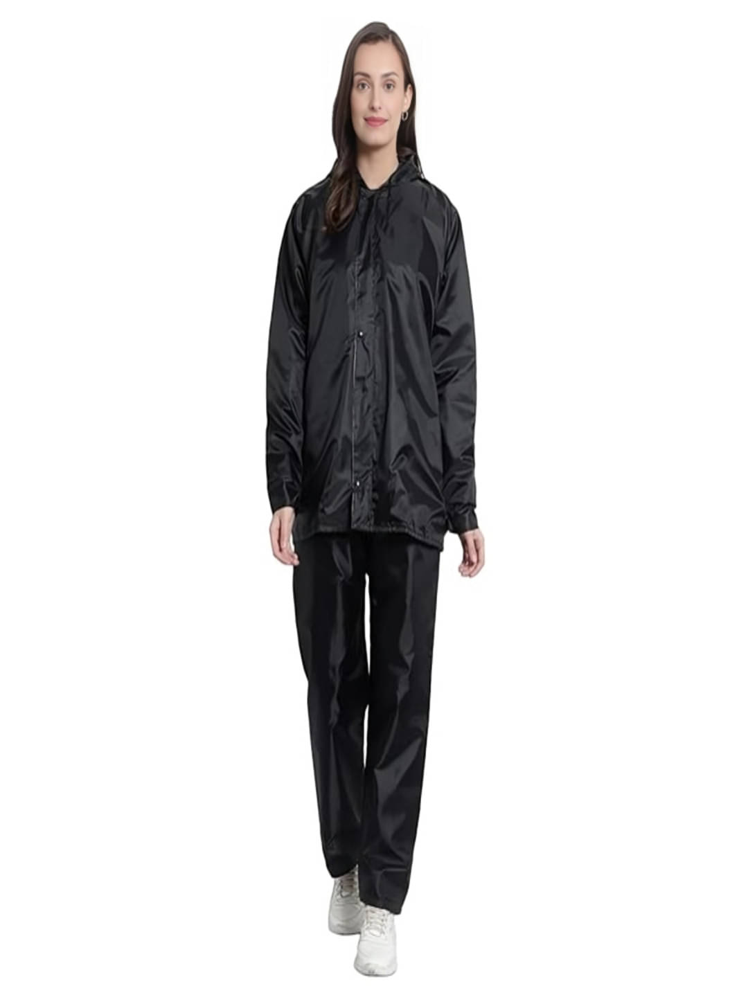     			MAYKR Polyester Raincoat Set - Black