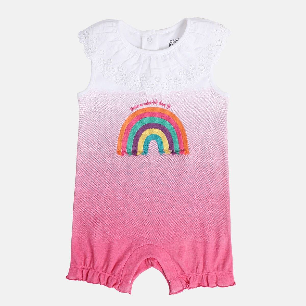 MINI KLUB Pack of 1 Baby Girls Cotton Rompers ( Pink ) MINI KLUB Pack of 1 Baby Girls Cotton Rompers ( Pink )