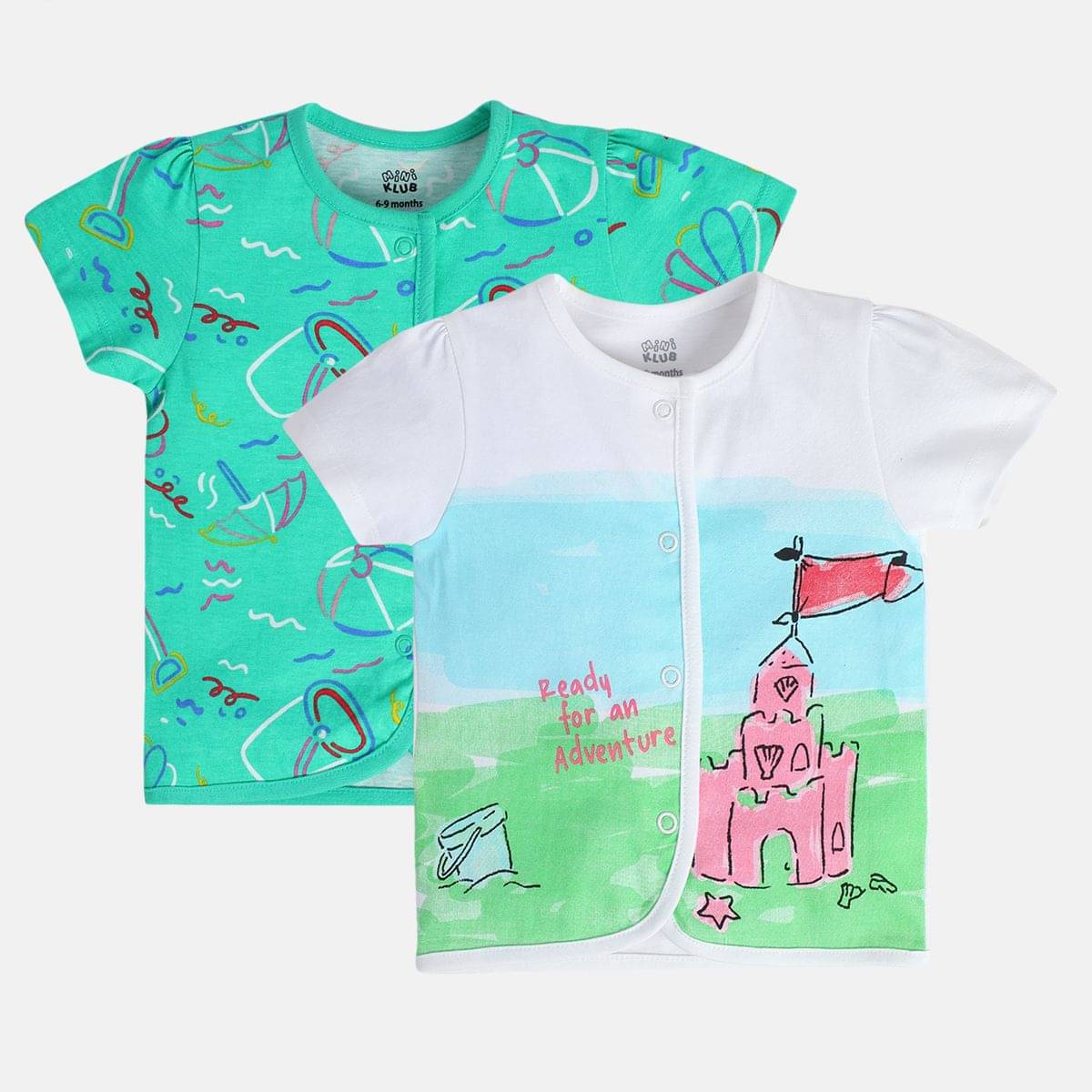     			MINI KLUB Pack of 2 Baby Girls Cotton Shirt ( Multicolor )