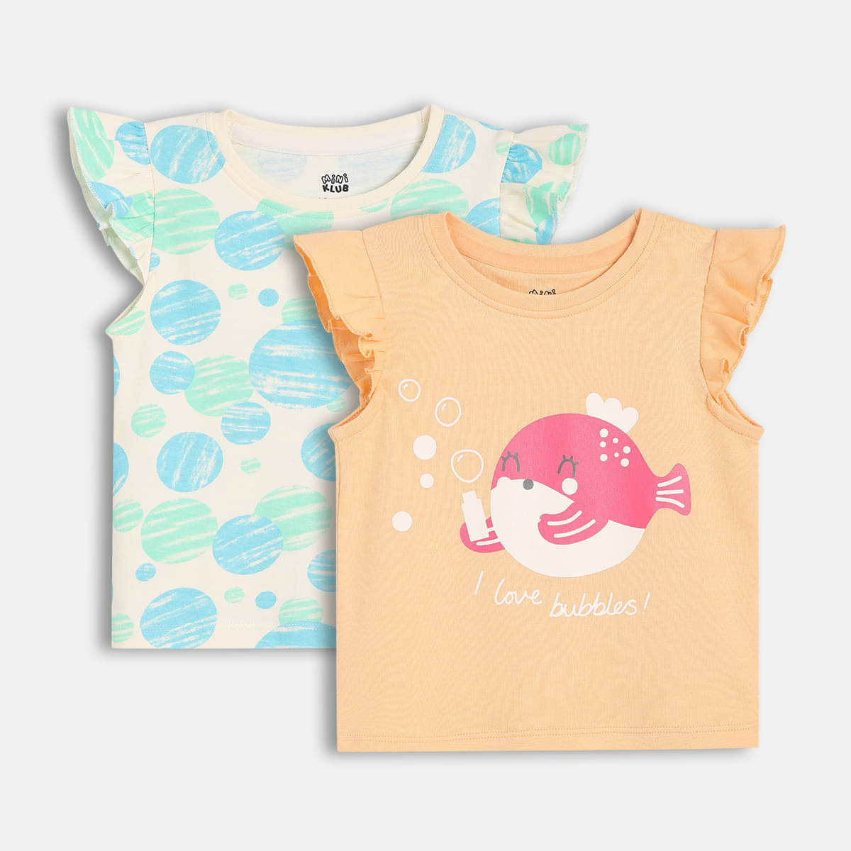     			MINI KLUB Pack of 2 Baby Girls Cotton Top ( Multicolor )