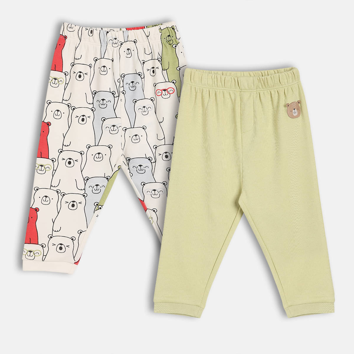     			MINI KLUB Pack of 2 Baby Boys Cotton Joggers ( Multicolor )
