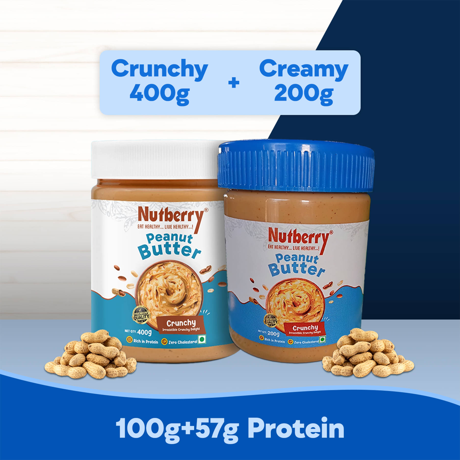 Nutberry 600 gm Chunky Nut Butter ( Pack of 2 ) Nutberry 600 gm Chunky Nut Butter ( Pack of 2 )