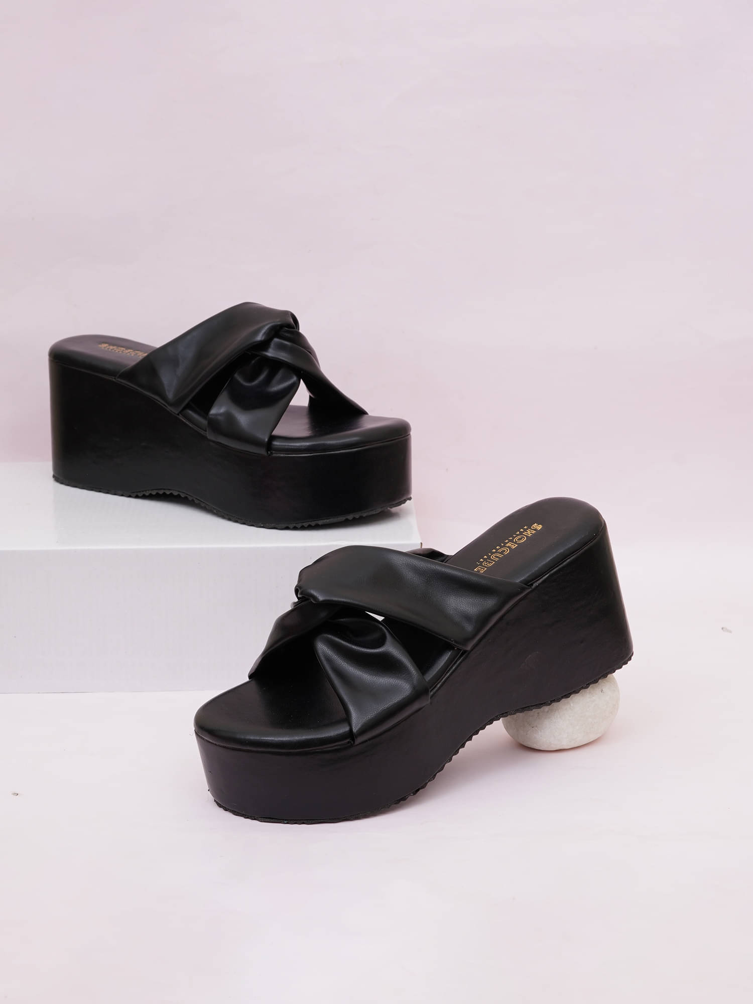     			PLANET WALK Black Women's Sandal Heels