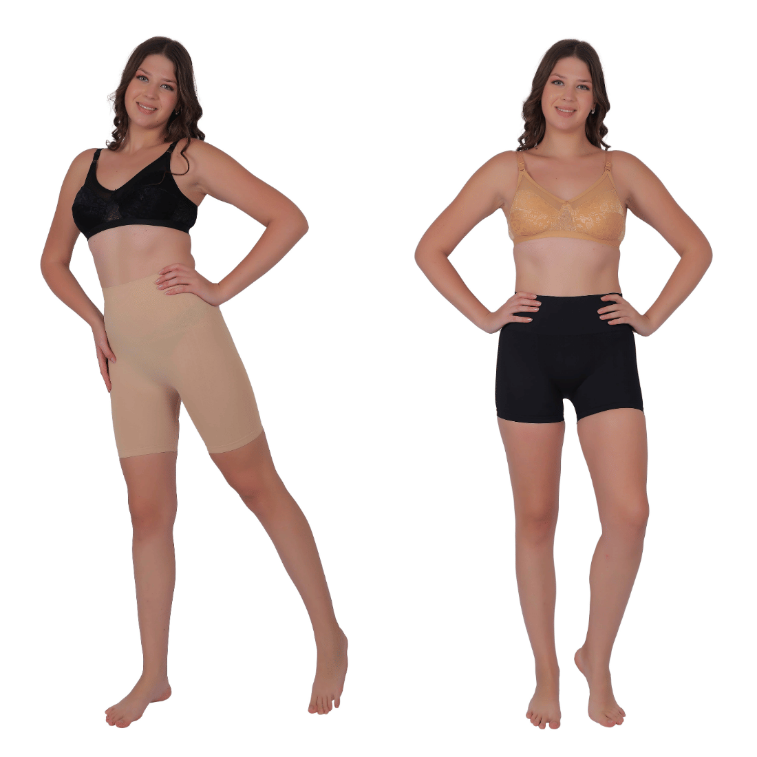 Pia Trends Pack of 2 Nylon Women's Shaping Camisols ( Beige,Black )     			Pia Trends Pack of 2 Nylon Women's Shaping Camisols ( Beige,Black )