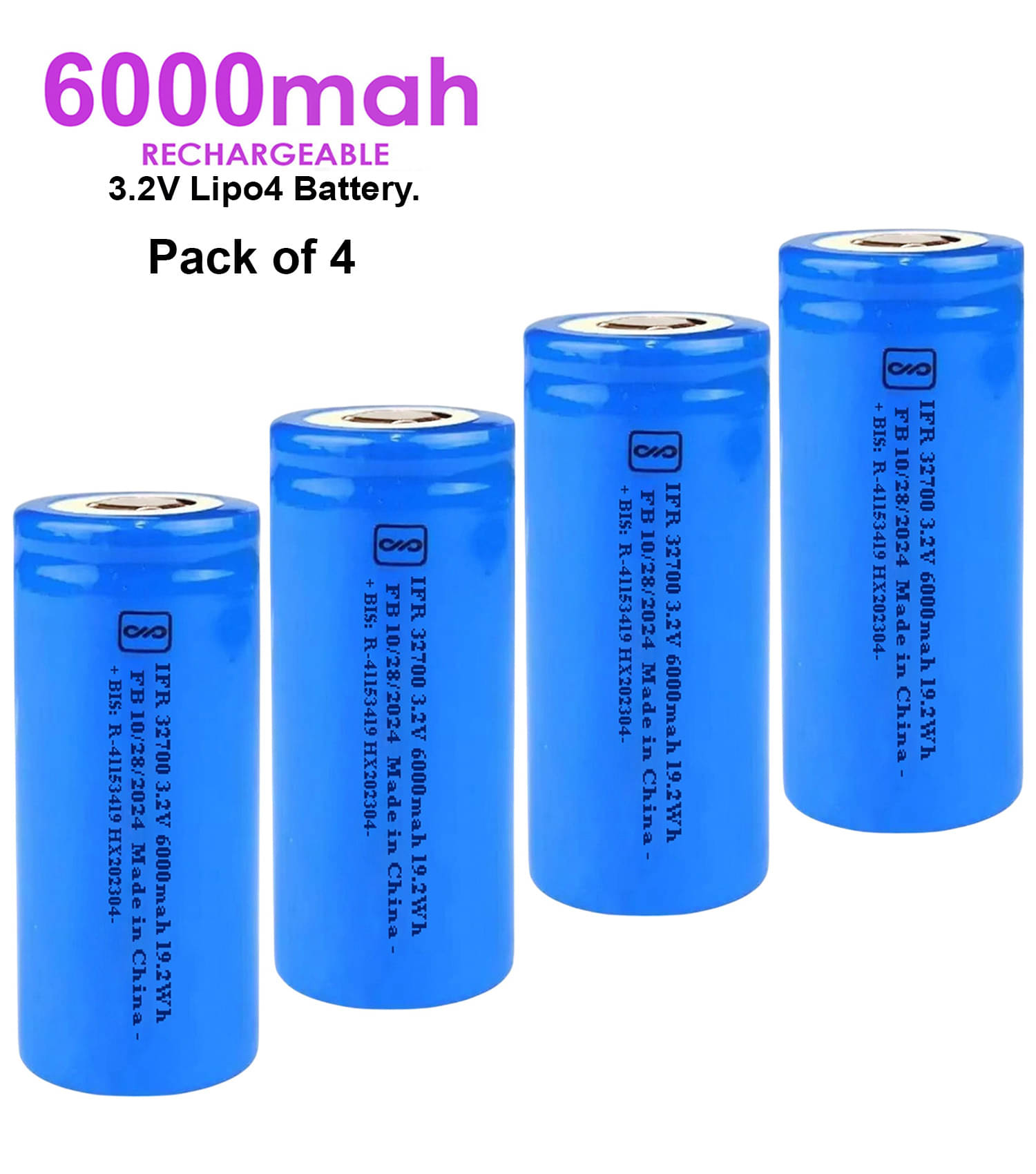 Rechargeable 3.2V 6000mAh Grade A lip04 Cells ( Pack of 4 ) Rechargeable 3.2V 6000mAh Grade A lip04 Cells ( Pack of 4 )