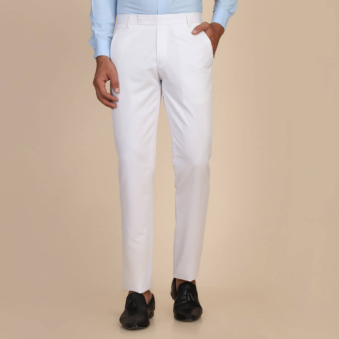     			STREETVIBES Regular Flat Men's Formal Trouser - White ( Pack of 1 )