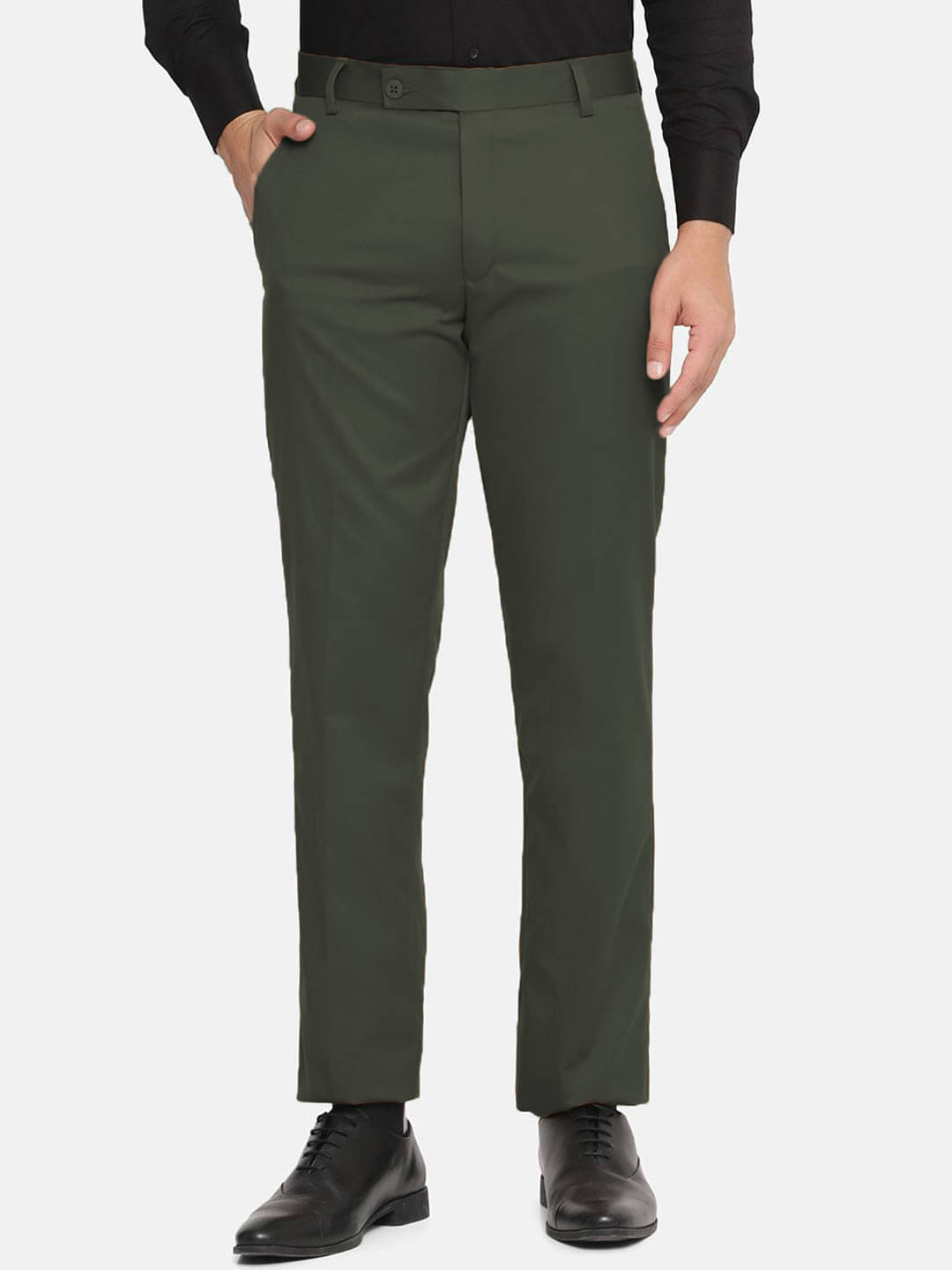     			STREETVIBES Regular Flat Men's Formal Trouser - Dark Green ( Pack of 1 )