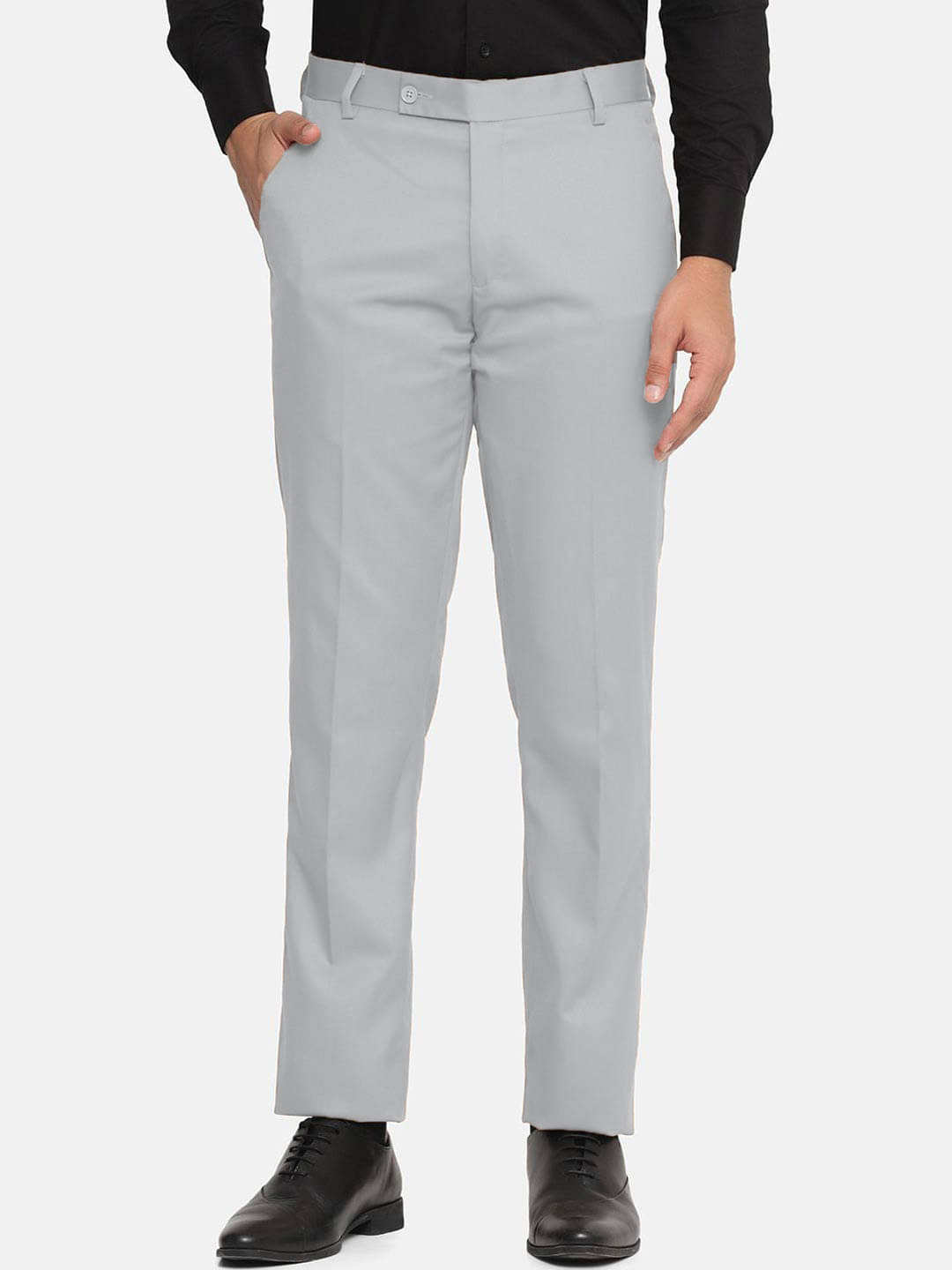     			STREETVIBES Regular Flat Men's Formal Trouser - Light Grey ( Pack of 1 )