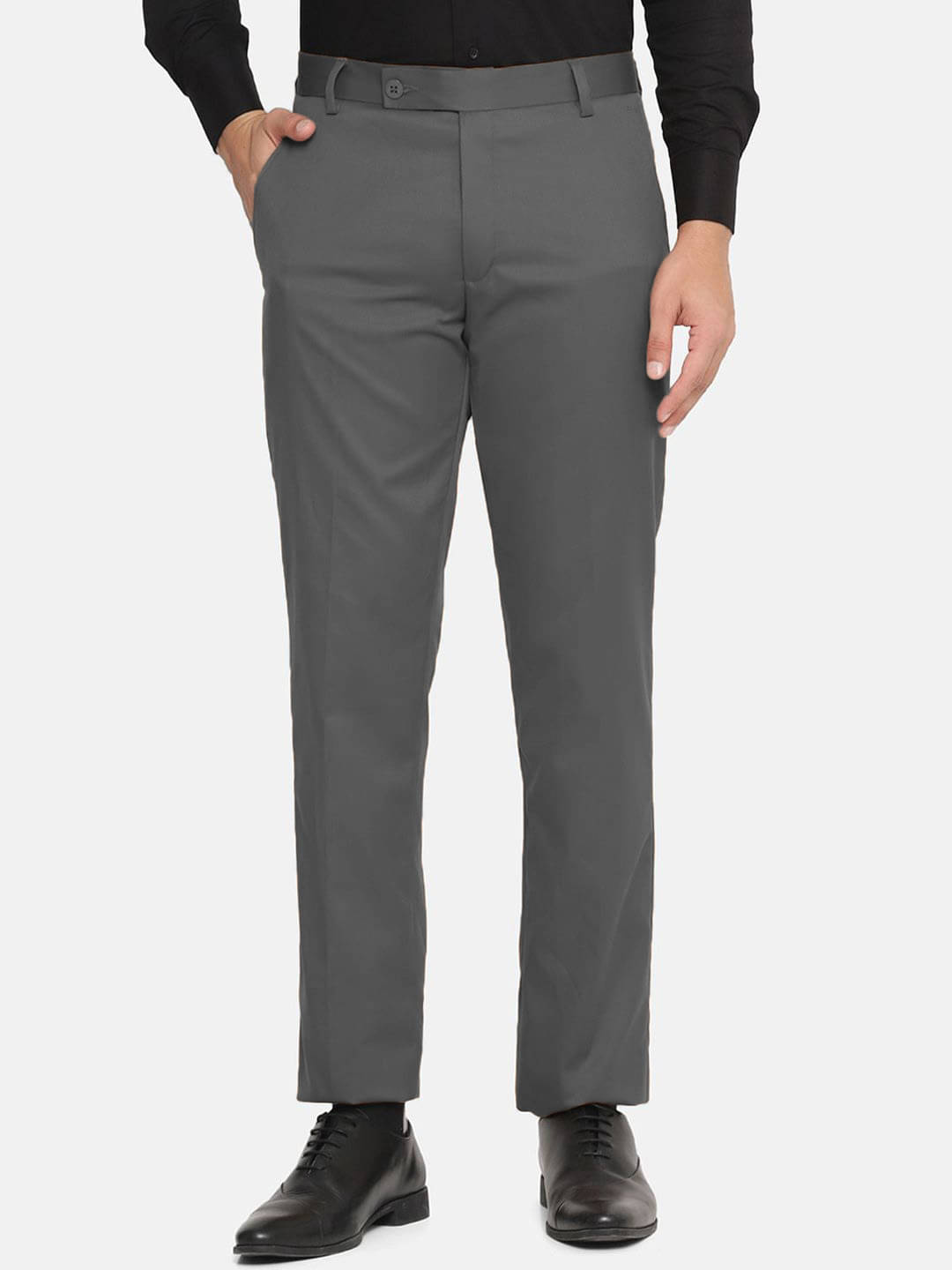     			STREETVIBES Regular Flat Men's Formal Trouser - Dark Grey ( Pack of 1 )