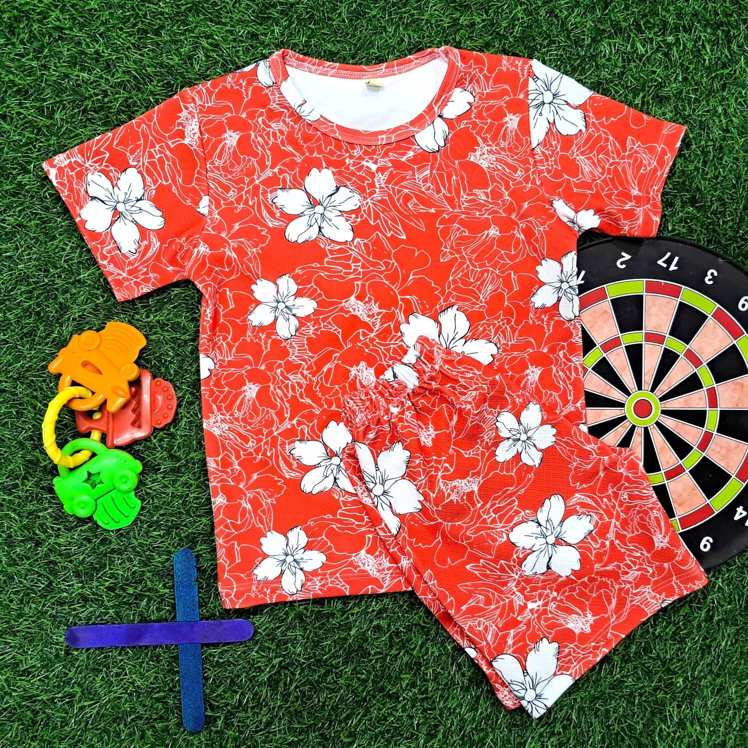     			s muktar garments Pack of 1 Baby Boys Cotton Blend T-Shirt & Shorts Set ( Multicolor )