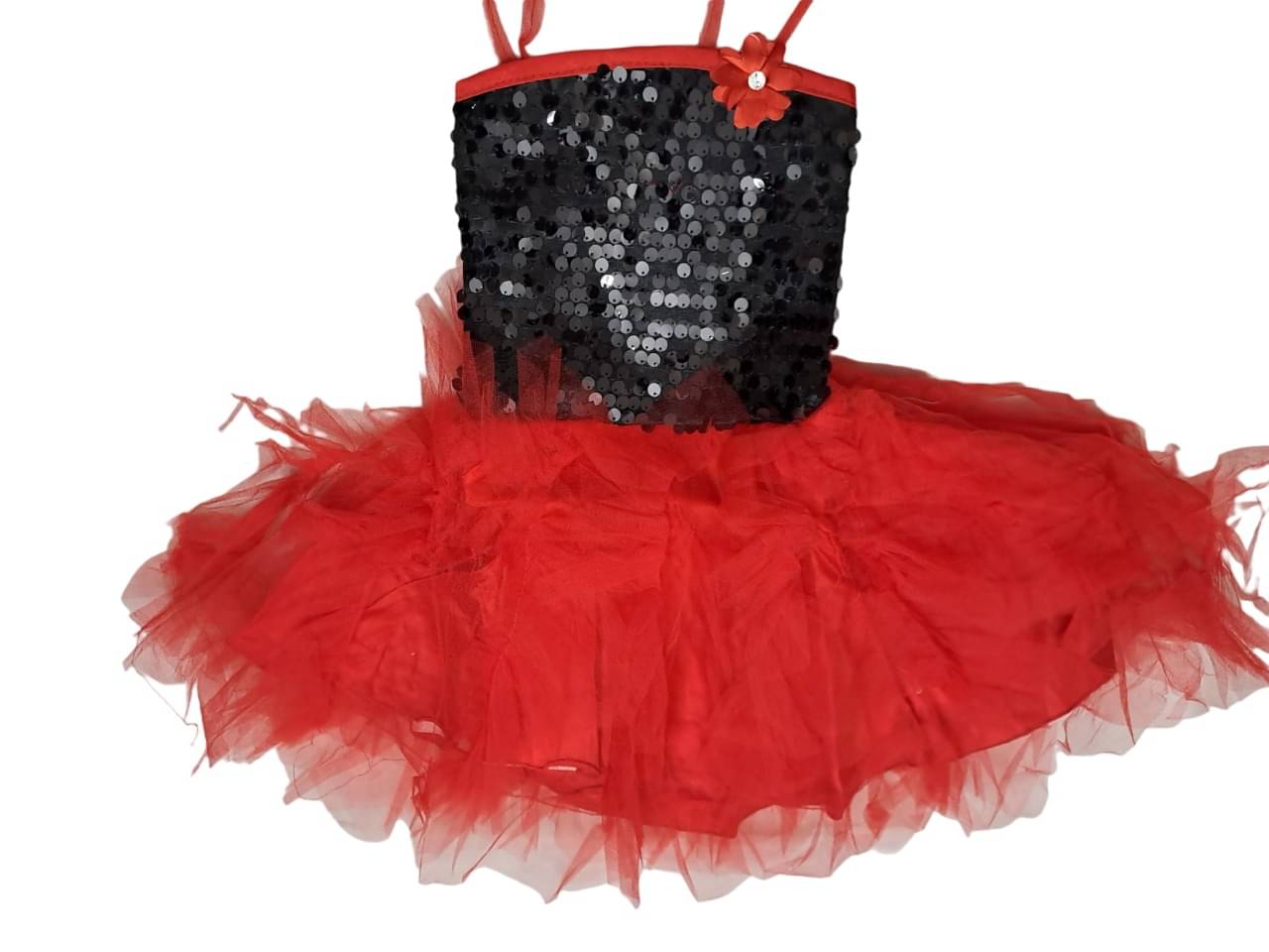     			ADHYA Polyester Blend Frock For Girls ( Pack of 1 , Black,Red )