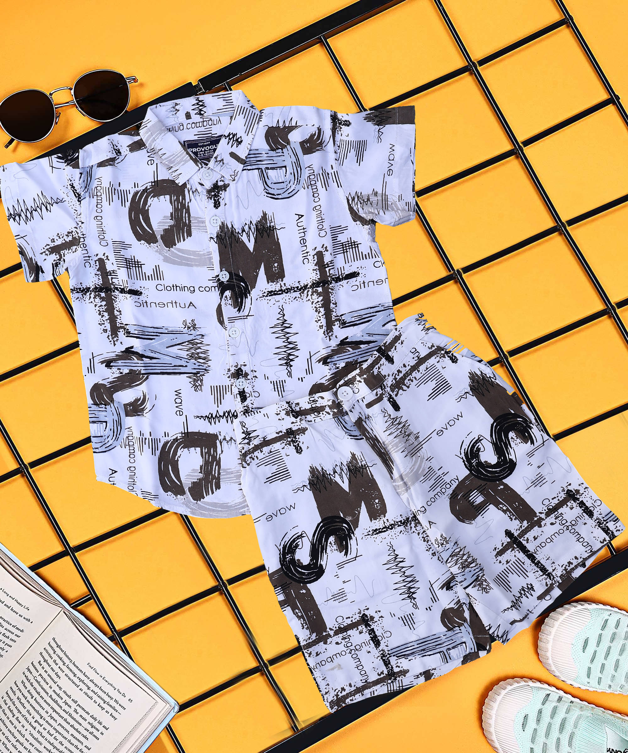 ALY JOHN Pack of 1 Baby Boys Cotton T-Shirt & Shorts Set ( Multicolor 3 ) ALY JOHN Pack of 1 Baby Boys Cotton T-Shirt & Shorts Set ( Multicolor 3 )
