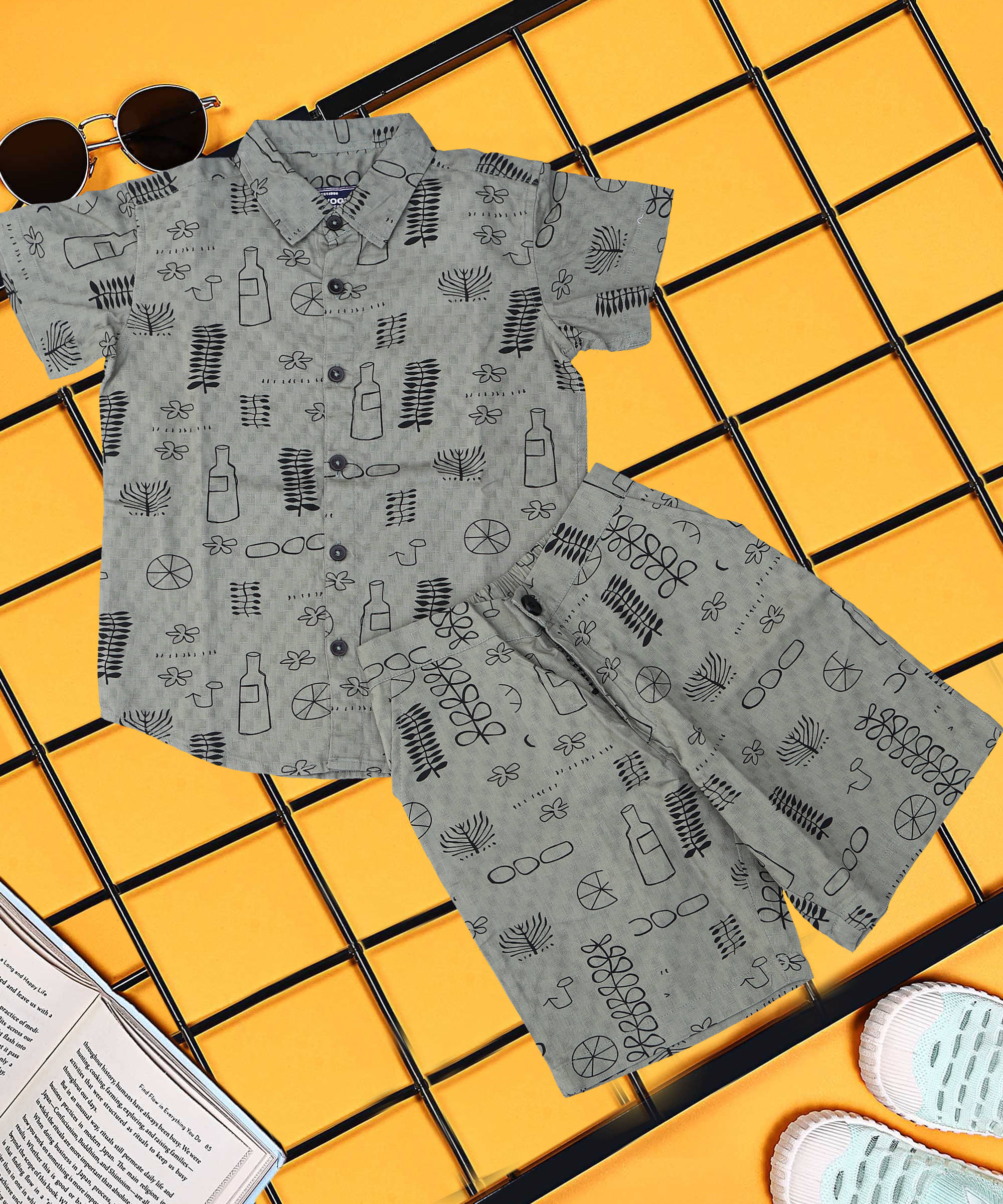 ALY JOHN Pack of 1 Baby Boys Cotton T-Shirt & Shorts Set ( Multicolor 7 )     			ALY JOHN Pack of 1 Baby Boys Cotton T-Shirt & Shorts Set ( Multicolor 7 )