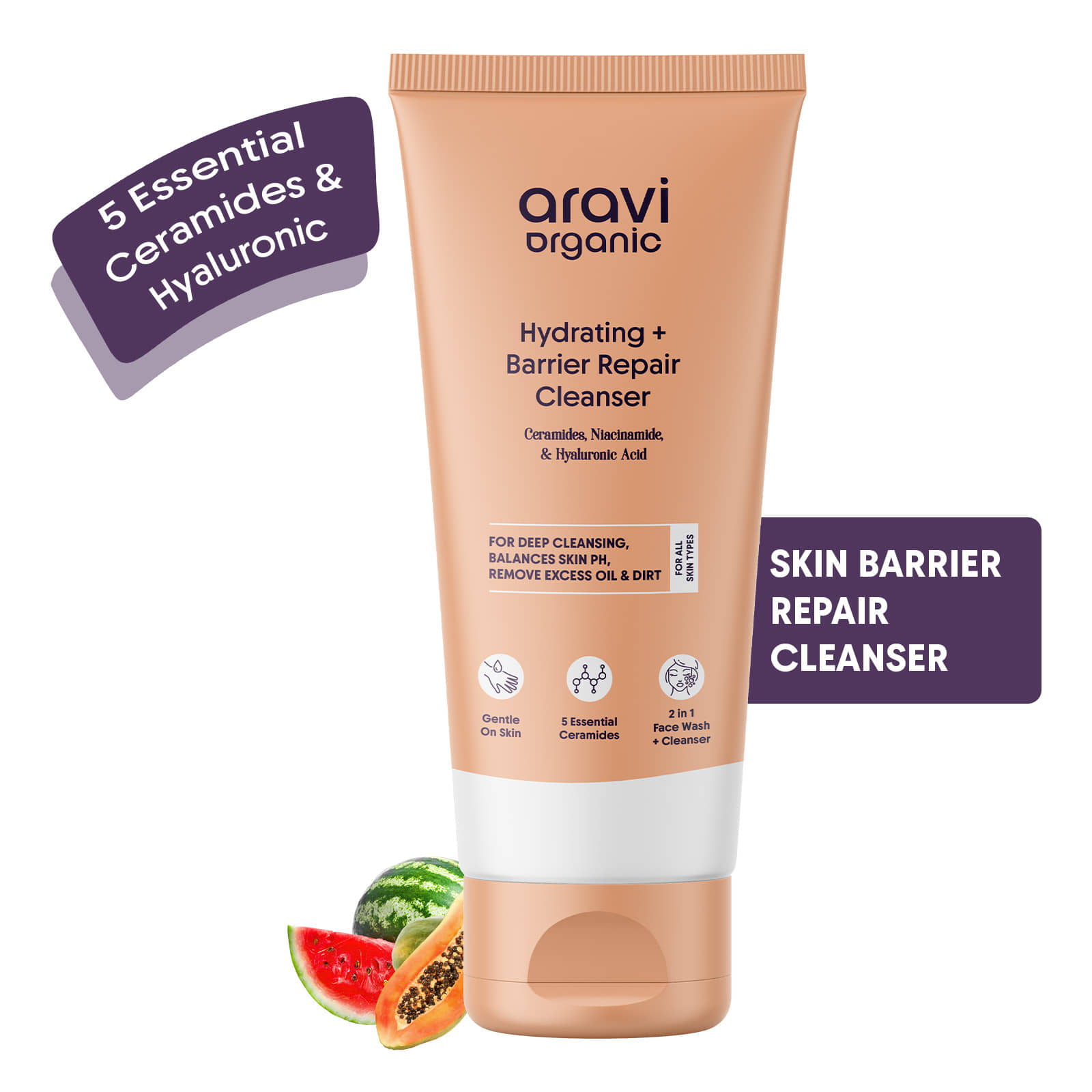 Aravi Organic Hydrating Barrier Repair Face Cleanser For All Skin Type, 100 mL