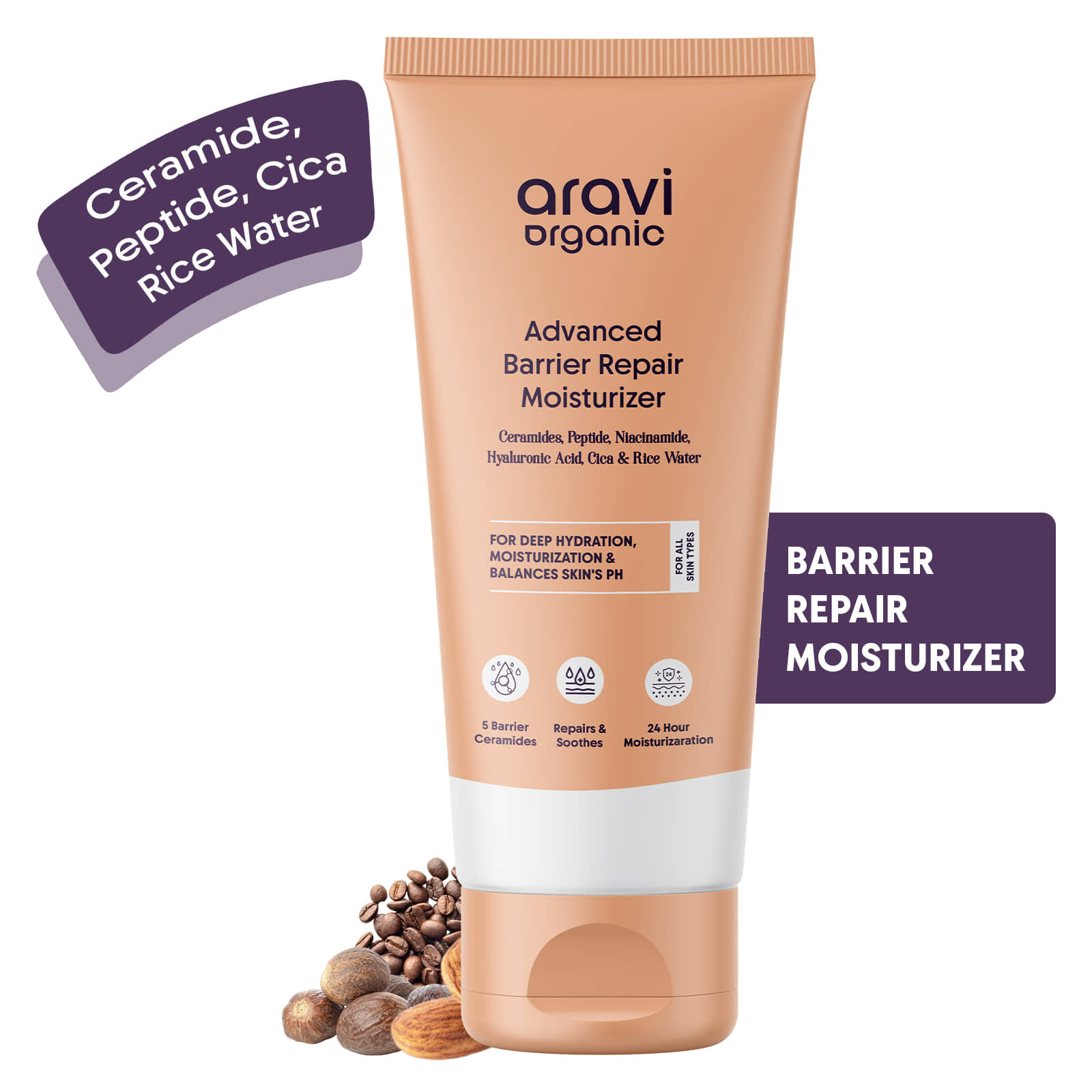Aravi Organic Advanced Barrier Repair Moisturizer For Deep Hydration Suitable For All Skin Type, 120gm