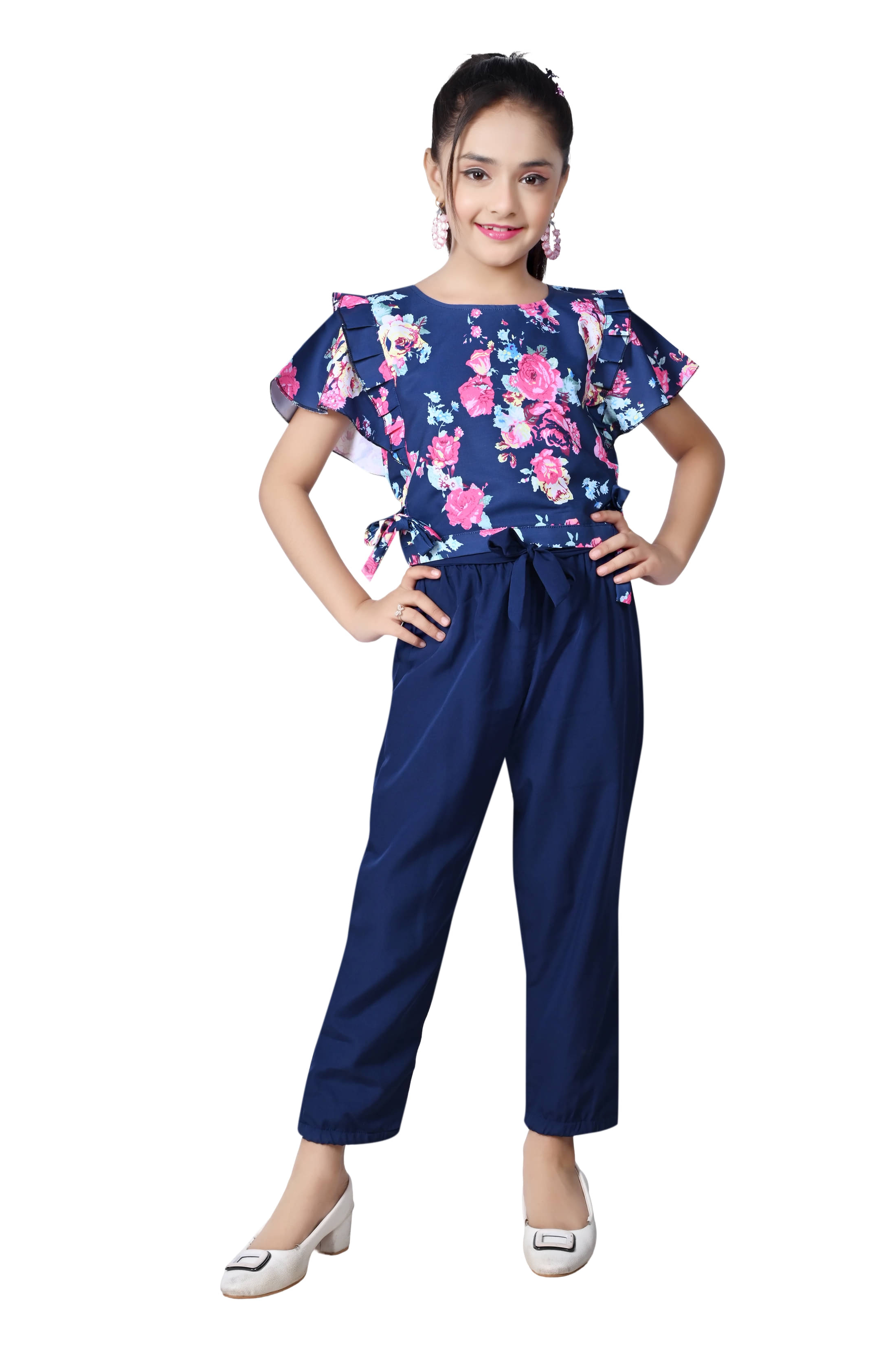 Arshia Fashions Pack of 1 Girls Crepe T-shirt & Pants ( Multicolor )     			Arshia Fashions Pack of 1 Girls Crepe T-shirt & Pants ( Multicolor )