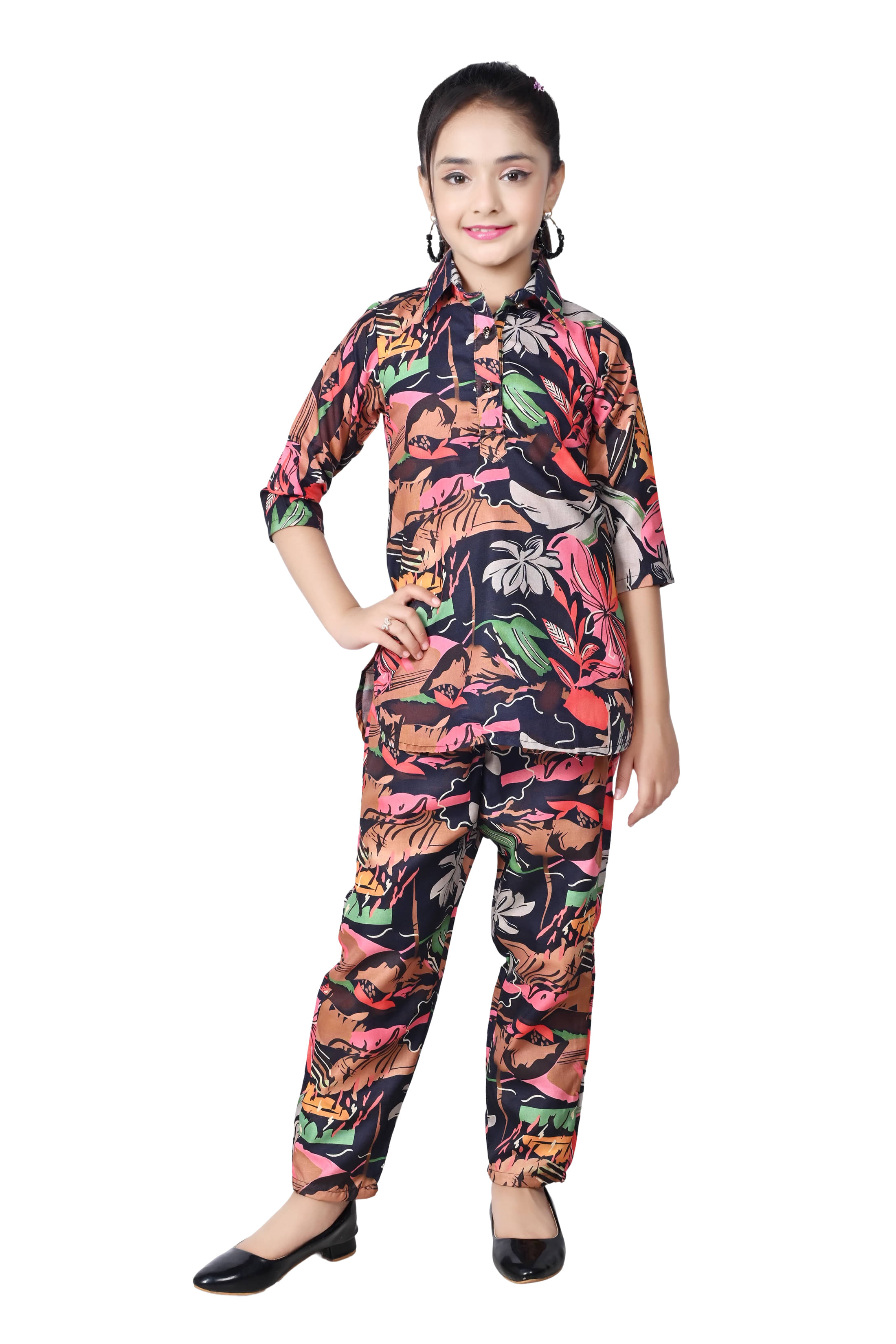 Arshia Fashions Pack of 1 Girls Cotton Blend Shirt & Pant ( Multicolor ) Arshia Fashions Pack of 1 Girls Cotton Blend Shirt & Pant ( Multicolor )