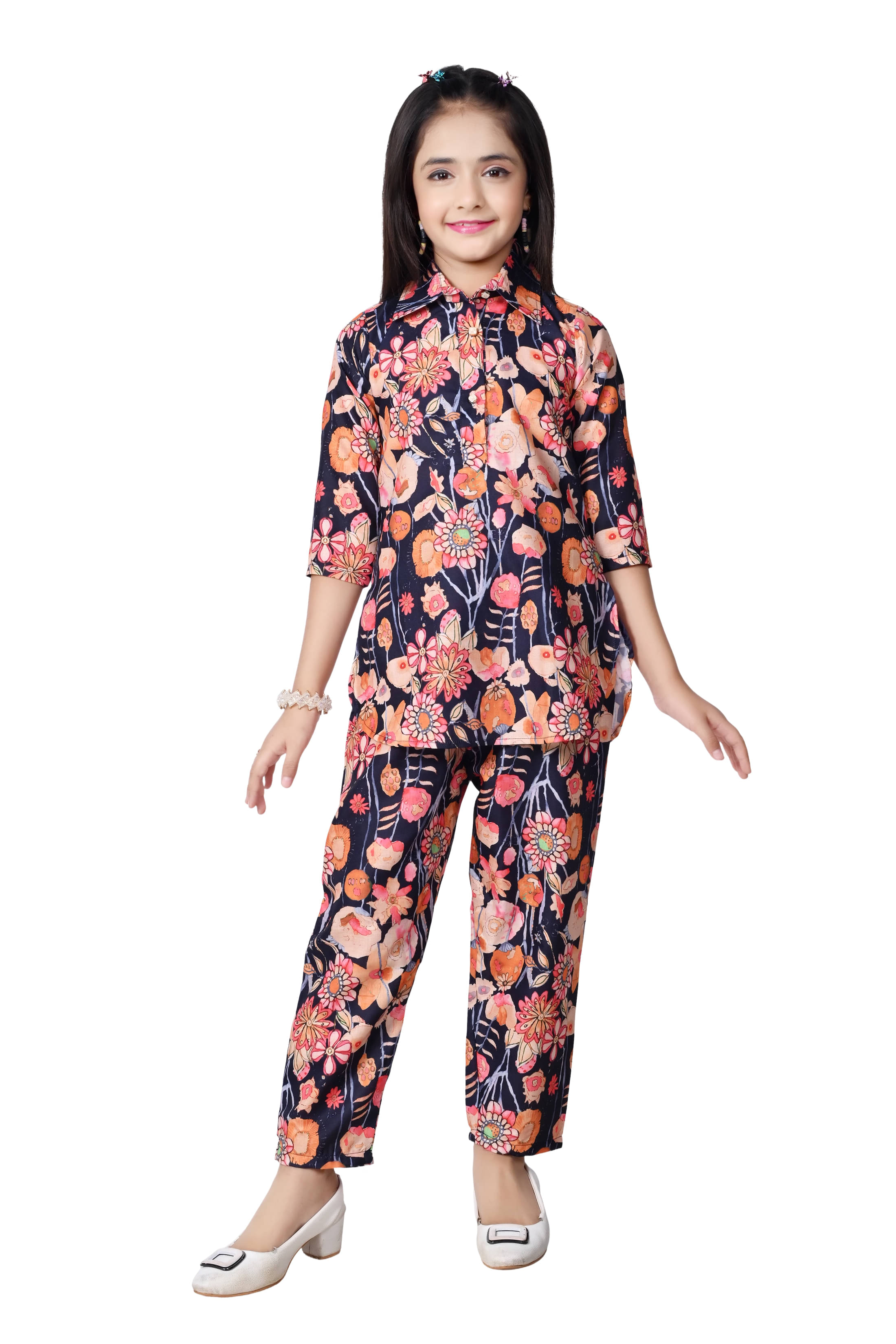 Arshia Fashions Pack of 1 Girls Cotton Blend Shirt & Pant ( Multicolor 1 ) Arshia Fashions Pack of 1 Girls Cotton Blend Shirt & Pant ( Multicolor 1 )