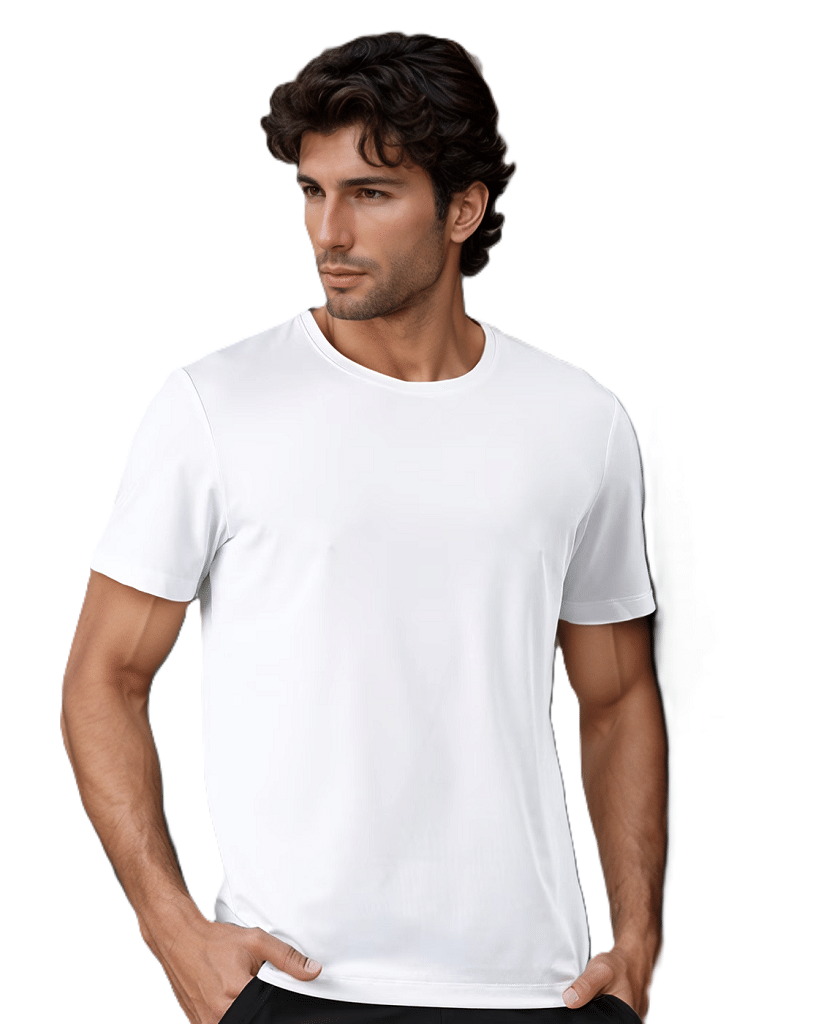 BLUEFICUS Men Polyester Regular Fit Solid T-Shirt ( White ) BLUEFICUS Men Polyester Regular Fit Solid T-Shirt ( White )