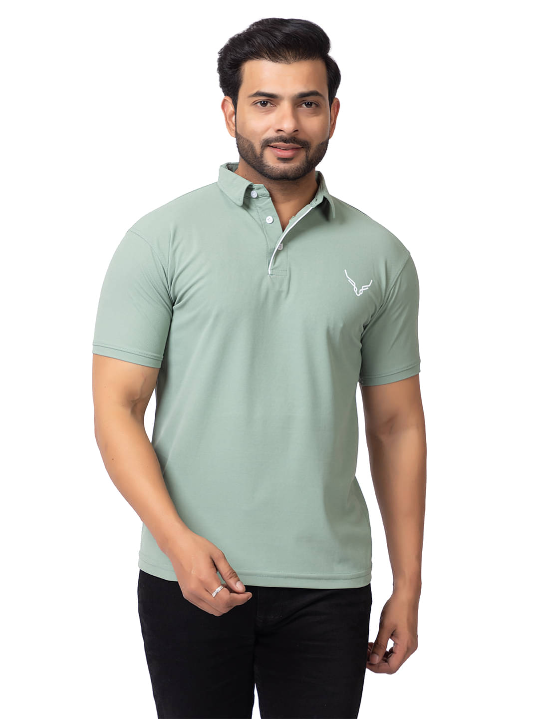 BUFFARO Men Cotton Blend Regular Fit Solid Polo T Shirt ( Mint Green ) BUFFARO Men Cotton Blend Regular Fit Solid Polo T Shirt ( Mint Green )