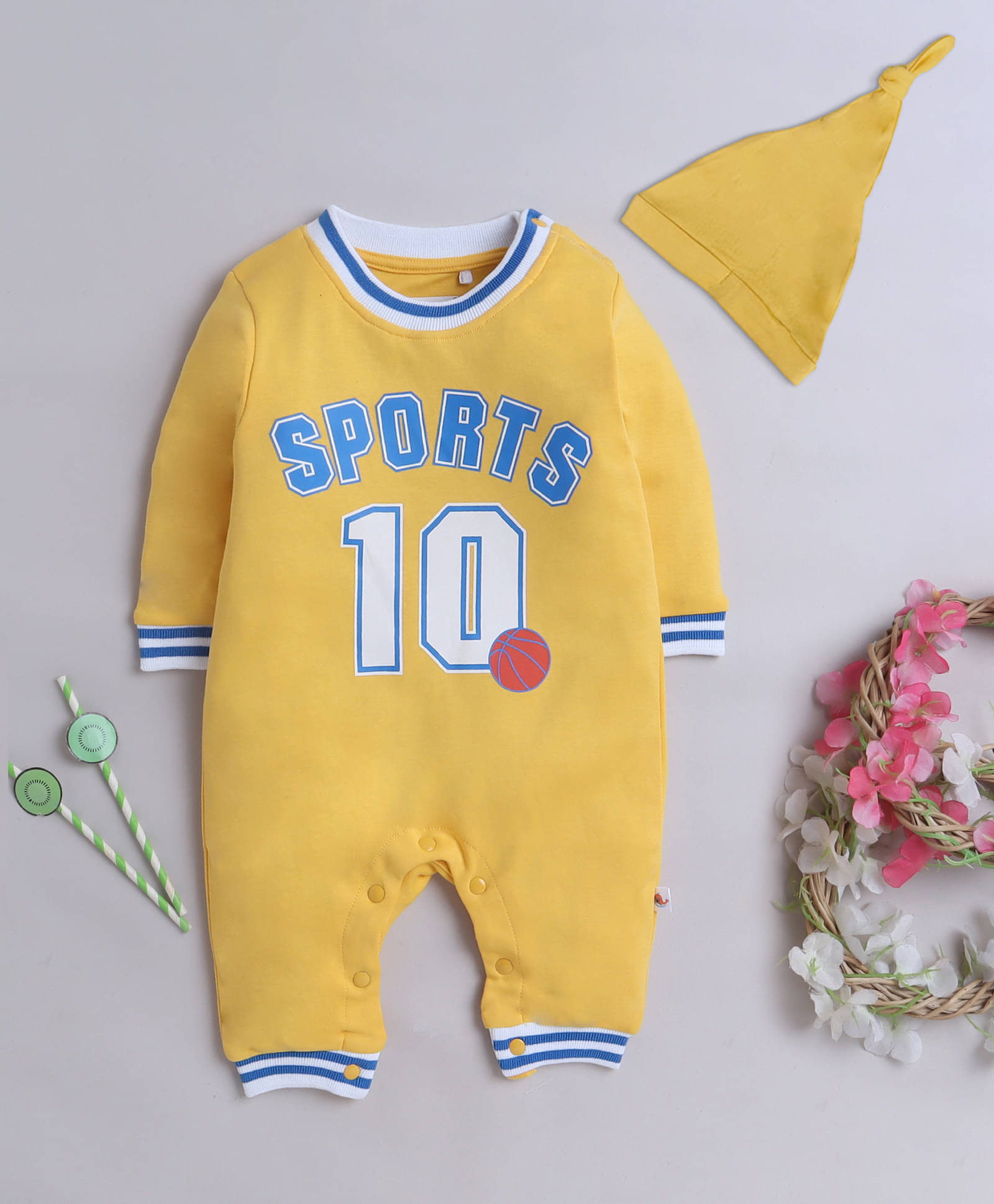     			BUMZEE Pack of 1 Baby Boys Cotton Rompers ( Yellow )