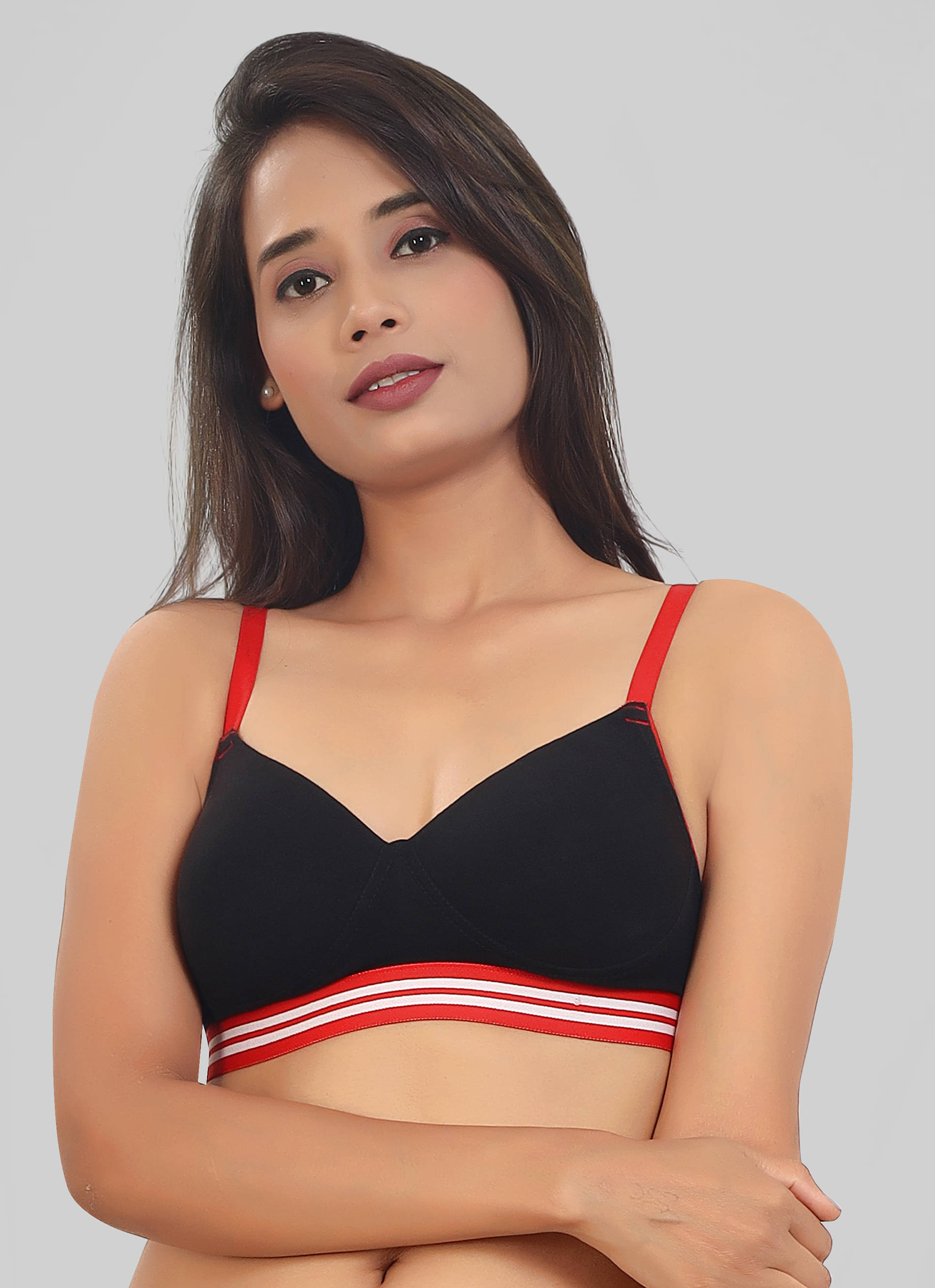    			Briafinz Pack of 1 Cotton Lightly Padded T-Shirt Bra For Women ( Black )