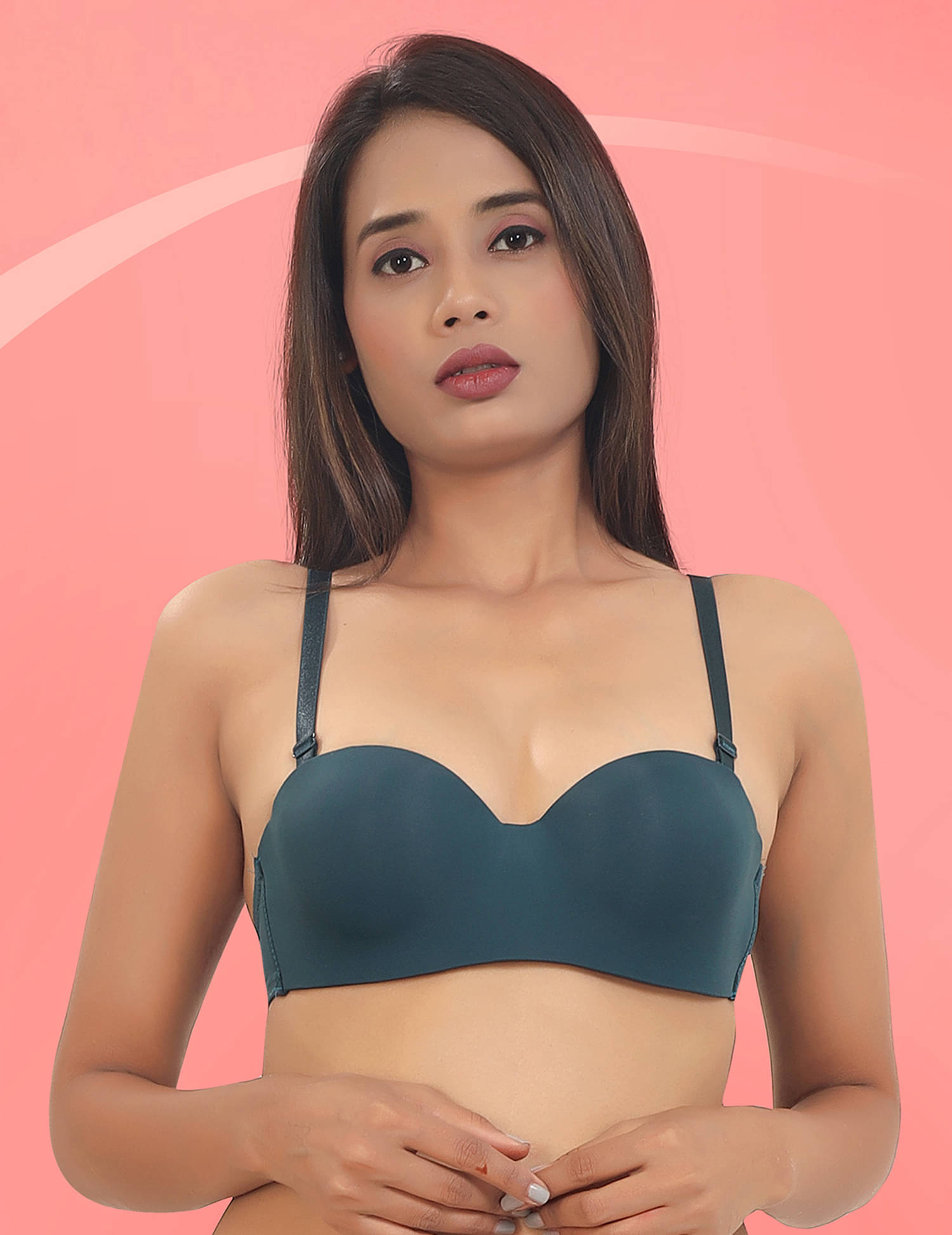 Briafinz Pack of 1 Nylon Lightly Padded Push Up Bra For Women ( Green ) Briafinz Pack of 1 Nylon Lightly Padded Push Up Bra For Women ( Green )