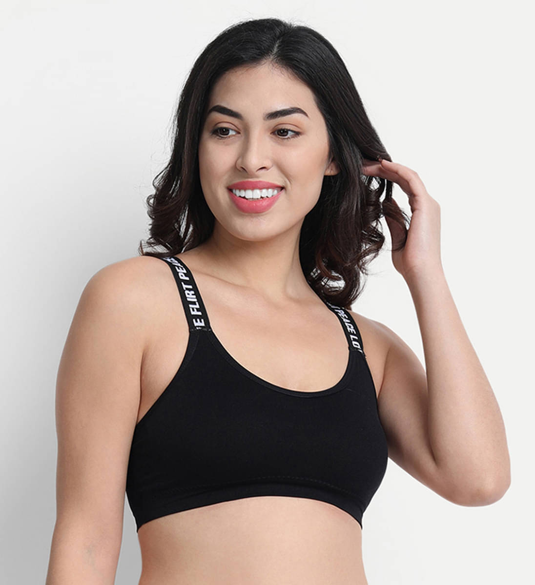 Briafinz Pack of 1 Nylon Lightly Padded Racerback bra For Women ( Black ) Briafinz Pack of 1 Nylon Lightly Padded Racerback bra For Women ( Black )