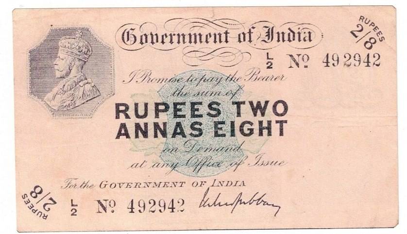 British India King George V 2 Rupees  & 8 ANNA Fancy Note only for collection and School Exhibition     			British India King George V 2 Rupees  & 8 ANNA Fancy Note only for collection and School Exhibition