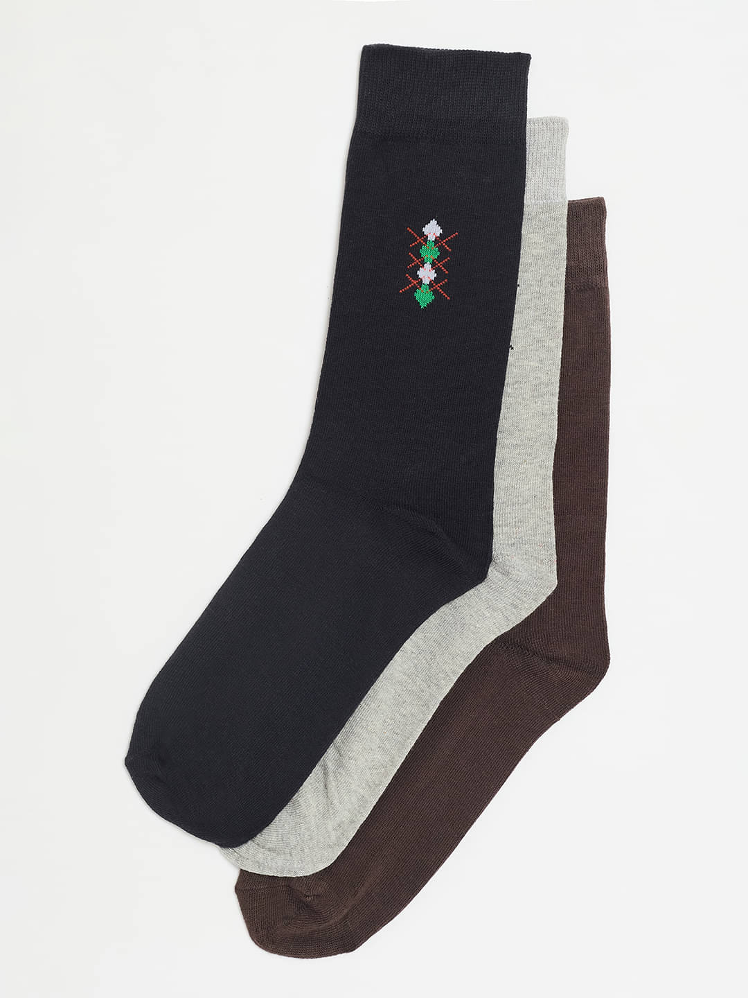     			Camey Pack of 3 Men's Cotton Blend Full Length Socks ( Multicolor 2 )