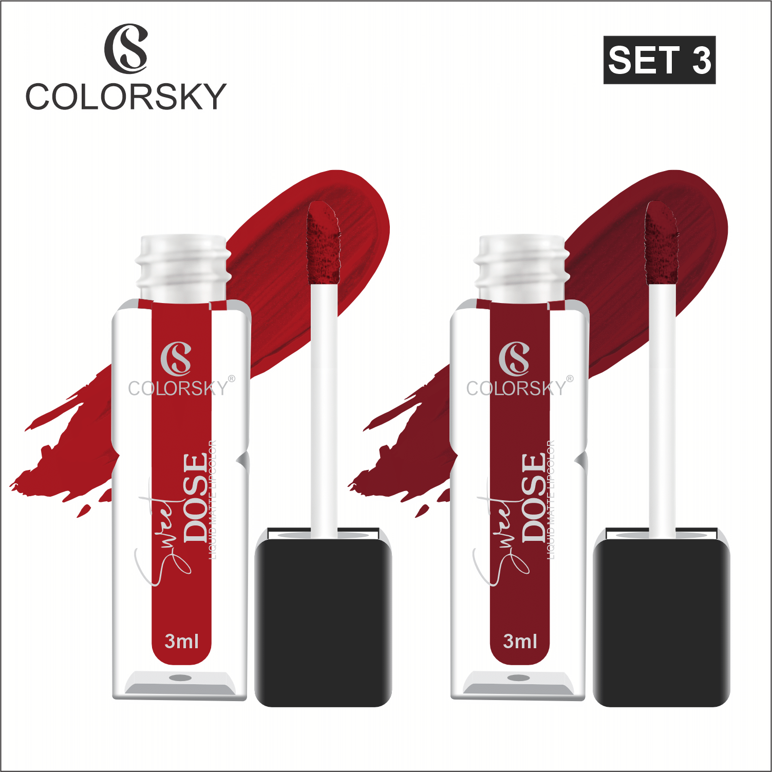 Color Sky Cherry,Maroon,Red Matte Long Lasting Liquid Lipstick ( Pack of 2 ) Color Sky Cherry,Maroon,Red Matte Long Lasting Liquid Lipstick ( Pack of 2 )