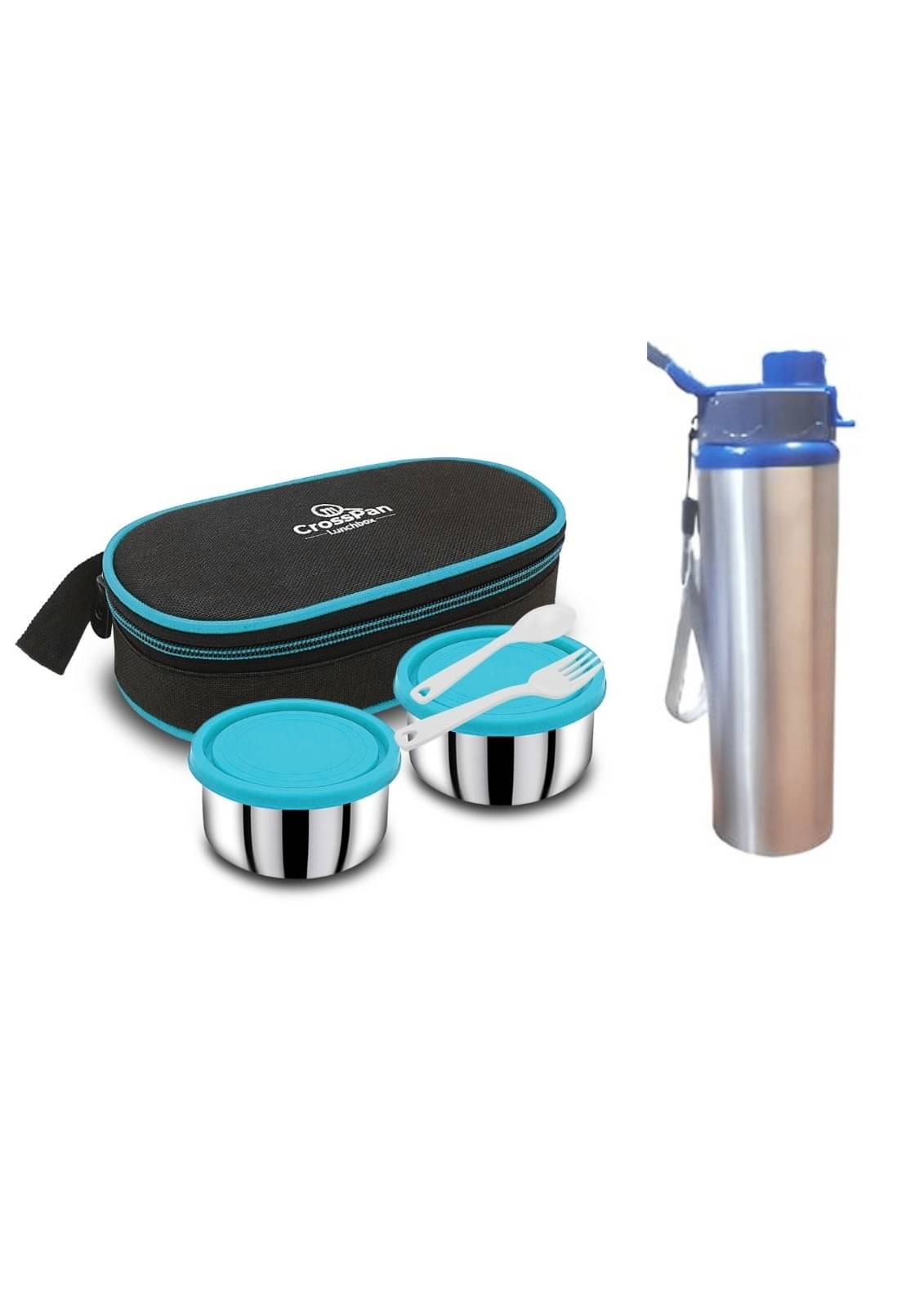     			CrossPan Freshmeal LunchBox with Bottle Stainless Steel Lunch Box 2 - Container ( Pack of 1 )