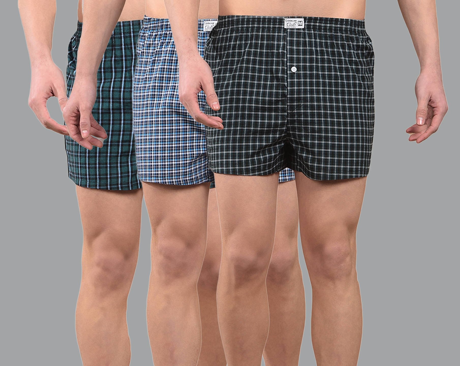 Dollar Pack of 3 Cotton Boxers For Men's ( Assorted 1 )     			Dollar Pack of 3 Cotton Boxers For Men's ( Assorted 1 )
