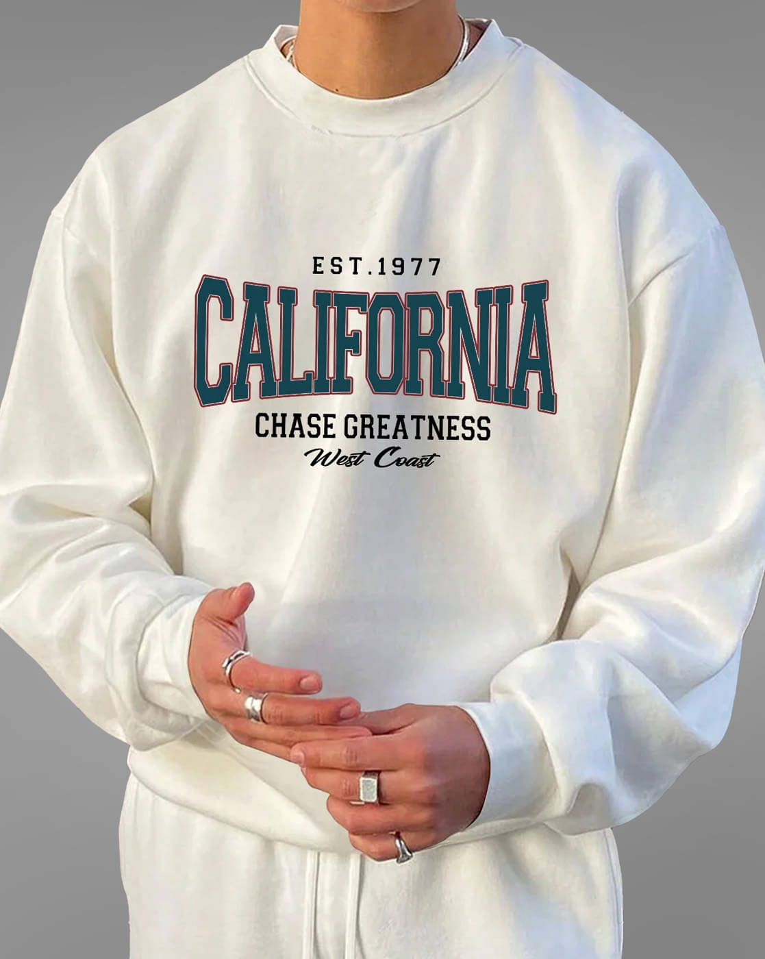 Eyebogler Cotton Round Neck Men's Sweatshirt - White ( Pack of 1 ) Eyebogler Cotton Round Neck Men's Sweatshirt - White ( Pack of 1 )