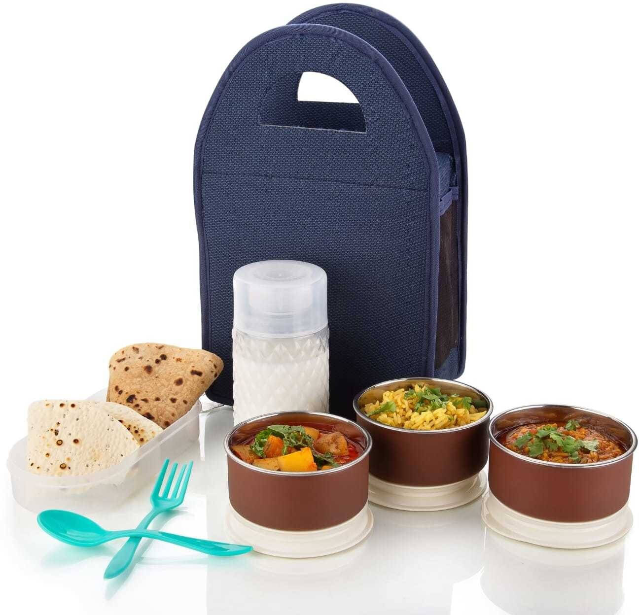 FIVANIO 5 Container Lunch box Plastic Lunch Box 4 - Container ( Pack of 1 ) FIVANIO 5 Container Lunch box Plastic Lunch Box 4 - Container ( Pack of 1 )