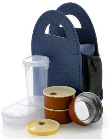 FIVANIO Steel Lunch Box Set lunch box Plastic Lunch Box 4 - Container ( Pack of 1 ) FIVANIO Steel Lunch Box Set lunch box Plastic Lunch Box 4 - Container ( Pack of 1 )